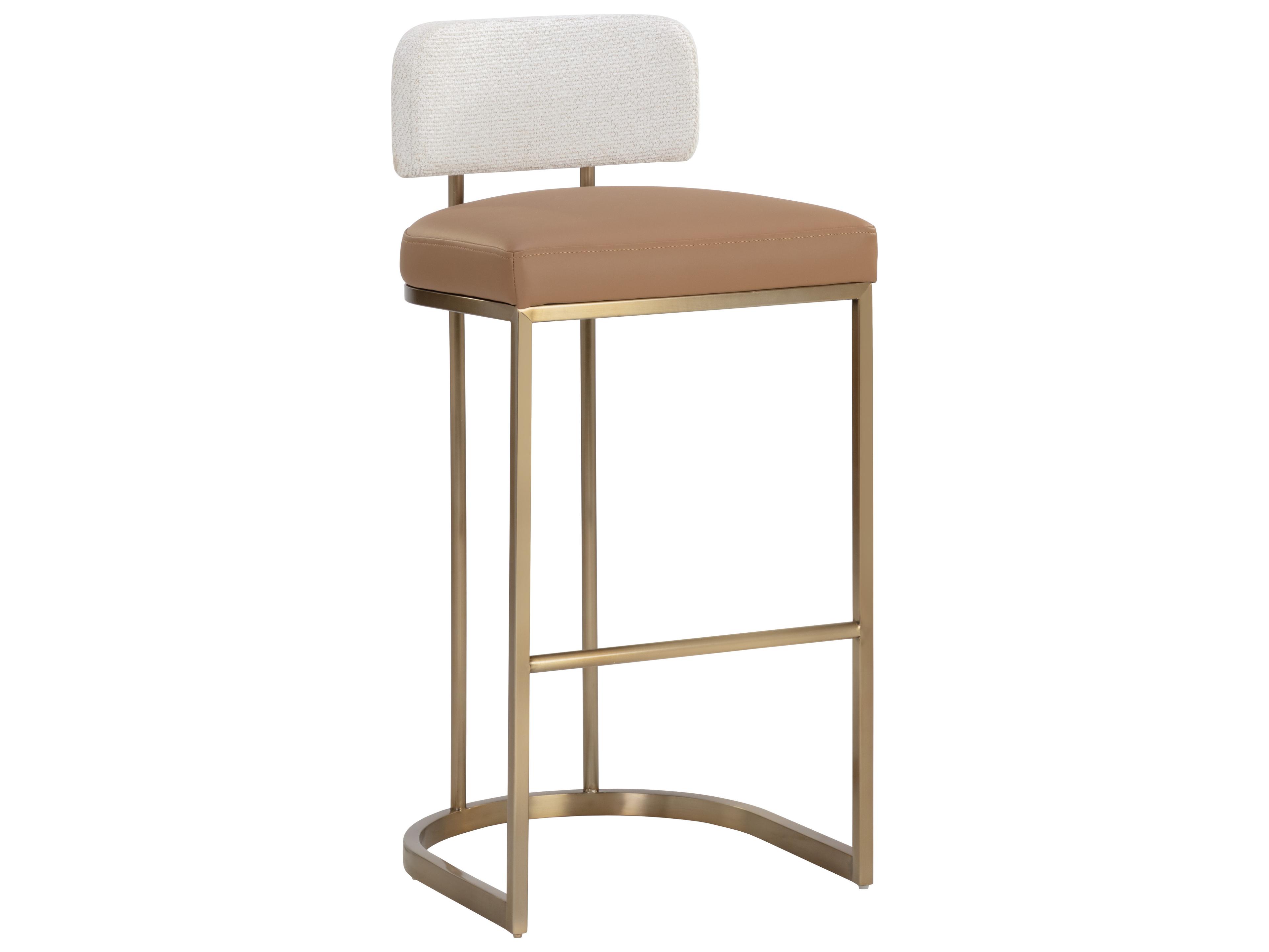 Sunpan Larissa 18.5" Larissa Barstool Napa Cognac / Rhea Light Barley