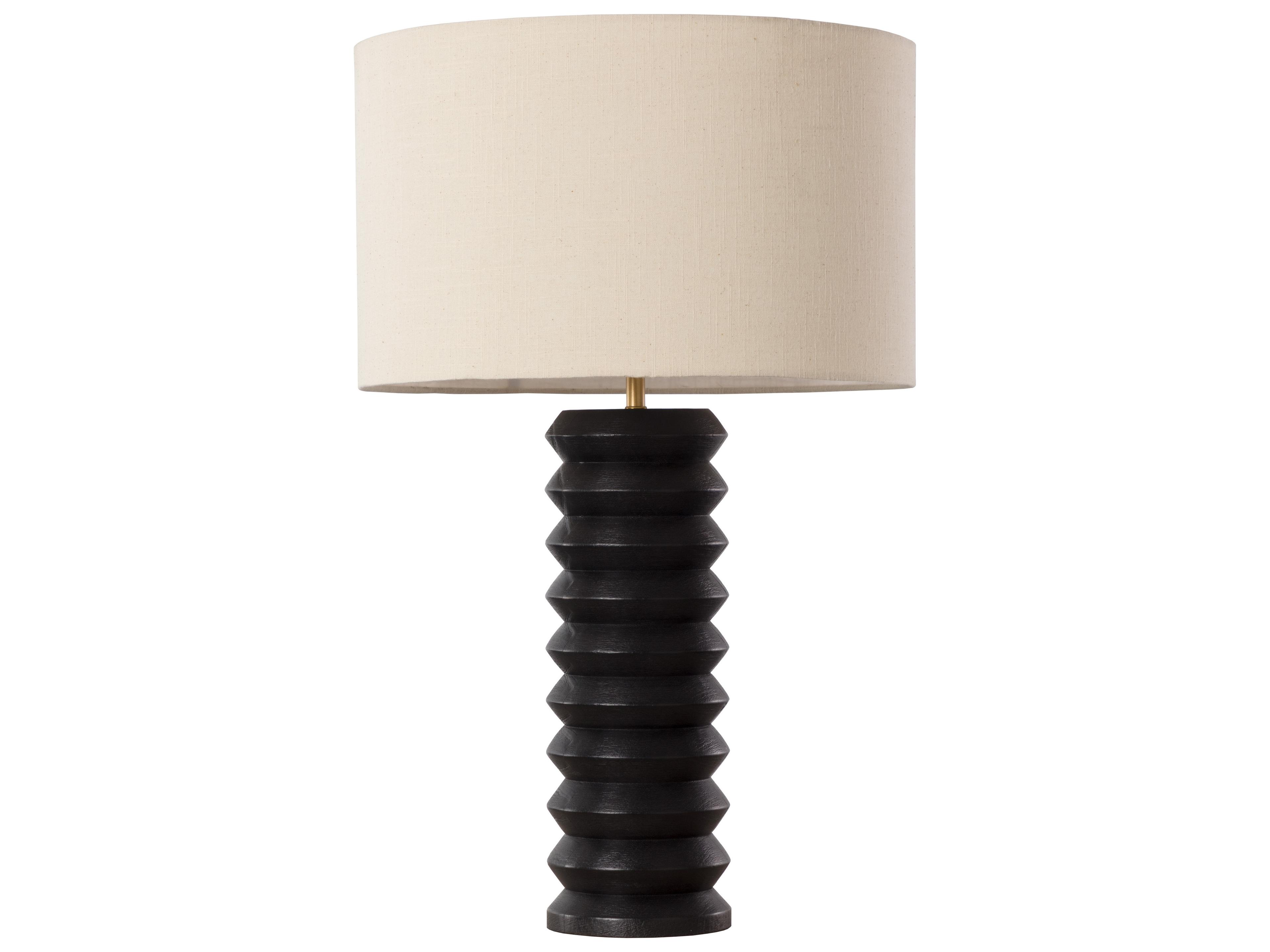 Sunpan Oletto Cream Black Table Lamp