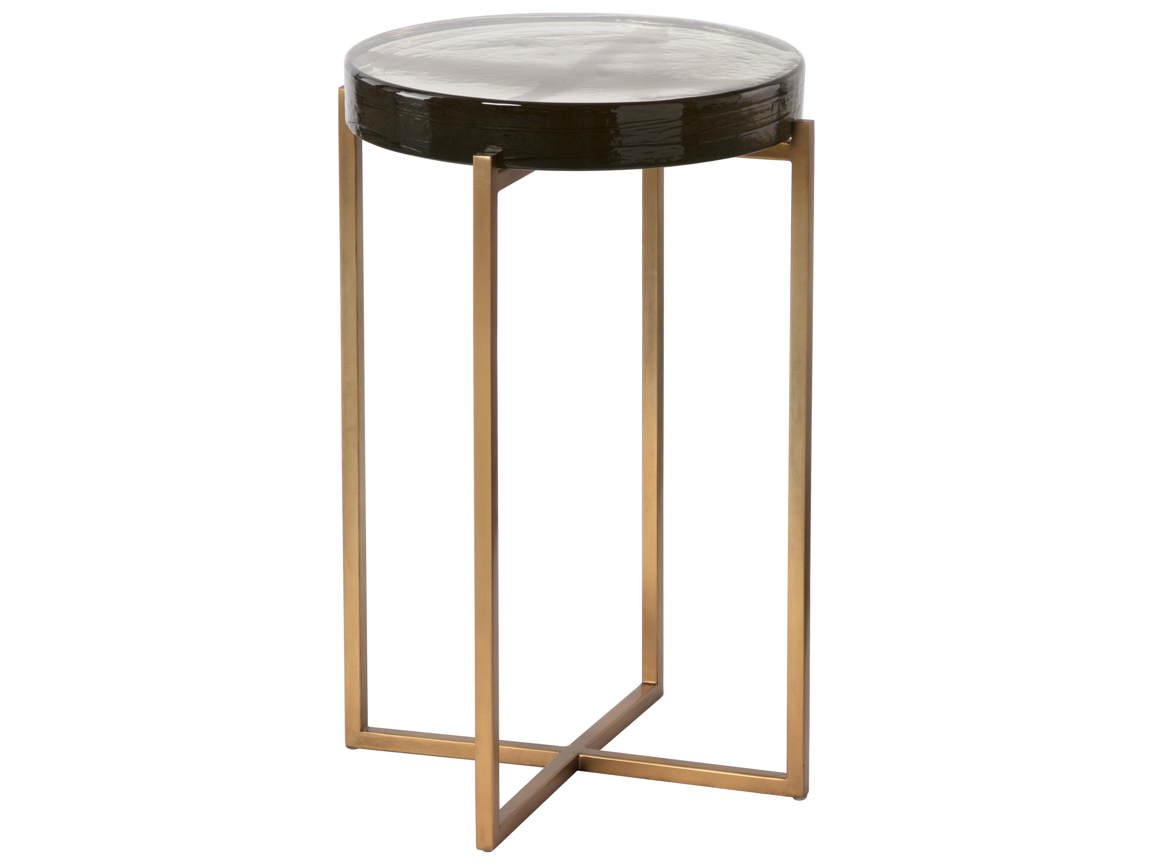 Sunpan Sheena Round Glass End Table