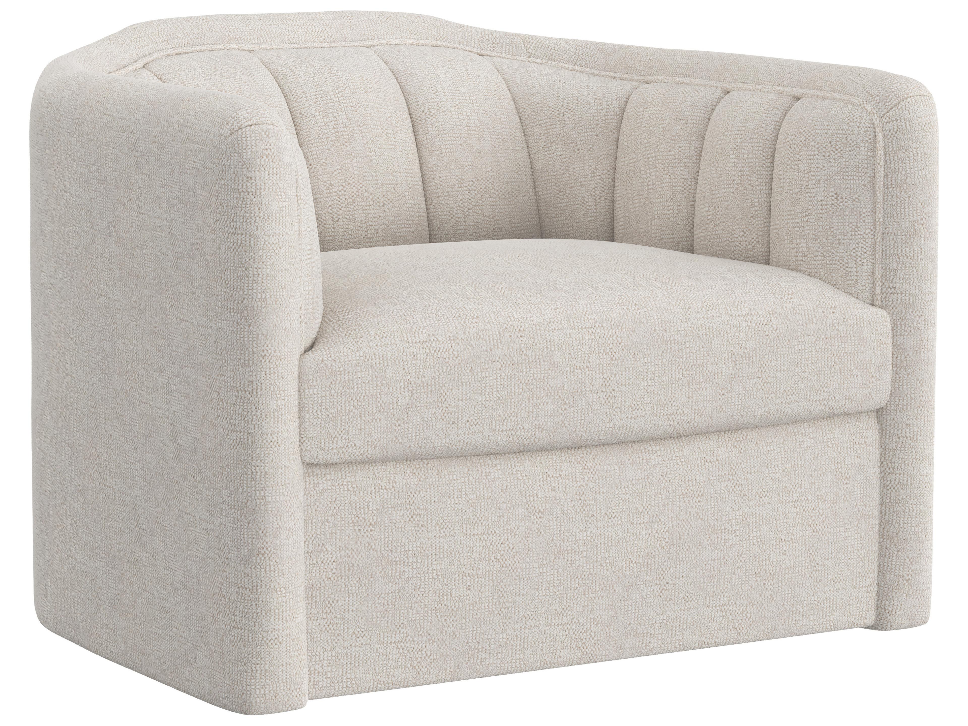 Sunpan Birrit Swivel Armchair in Dove Cream