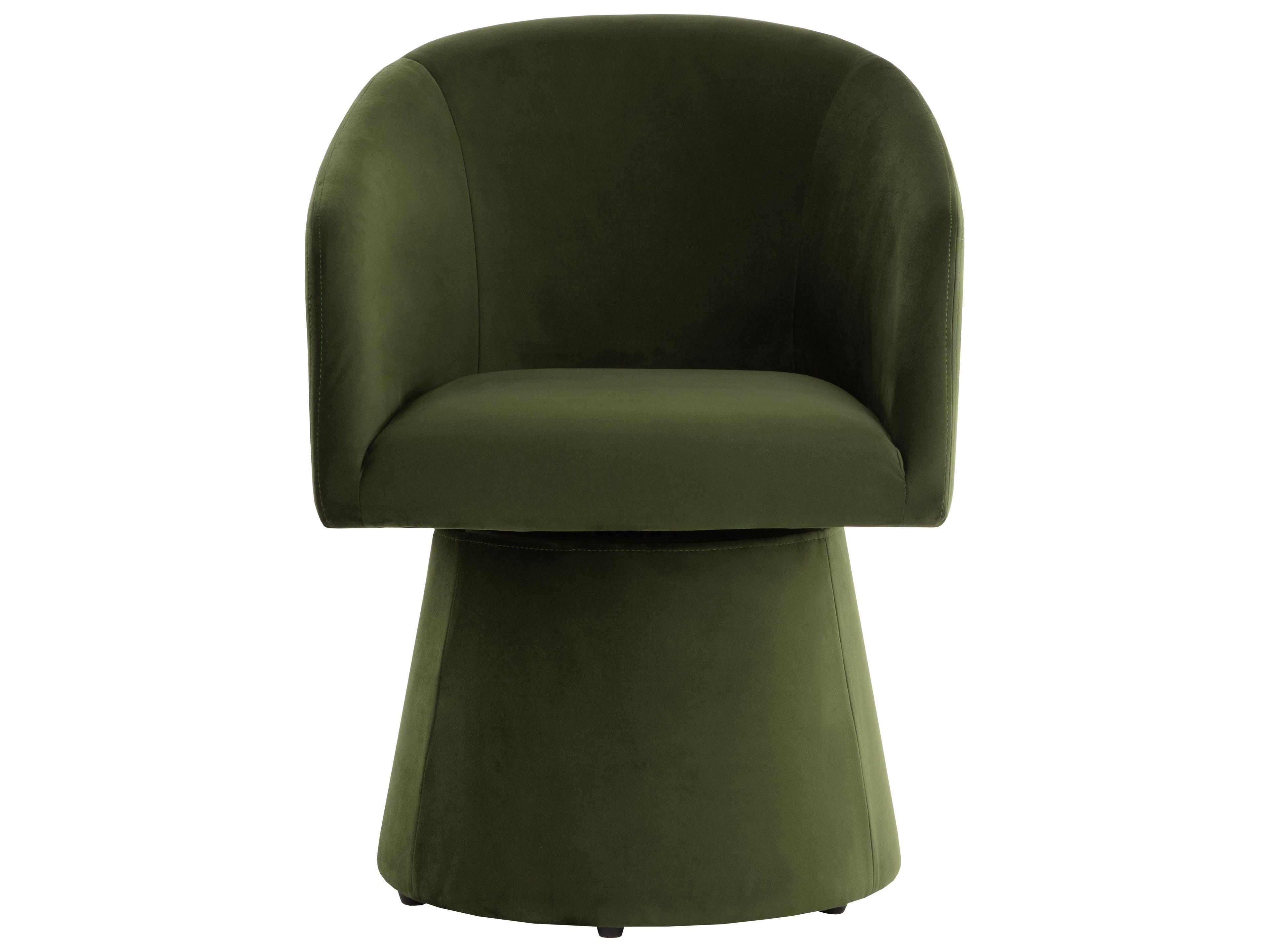 Sunpan Etta Swivel Dining Armchair in Moss Green