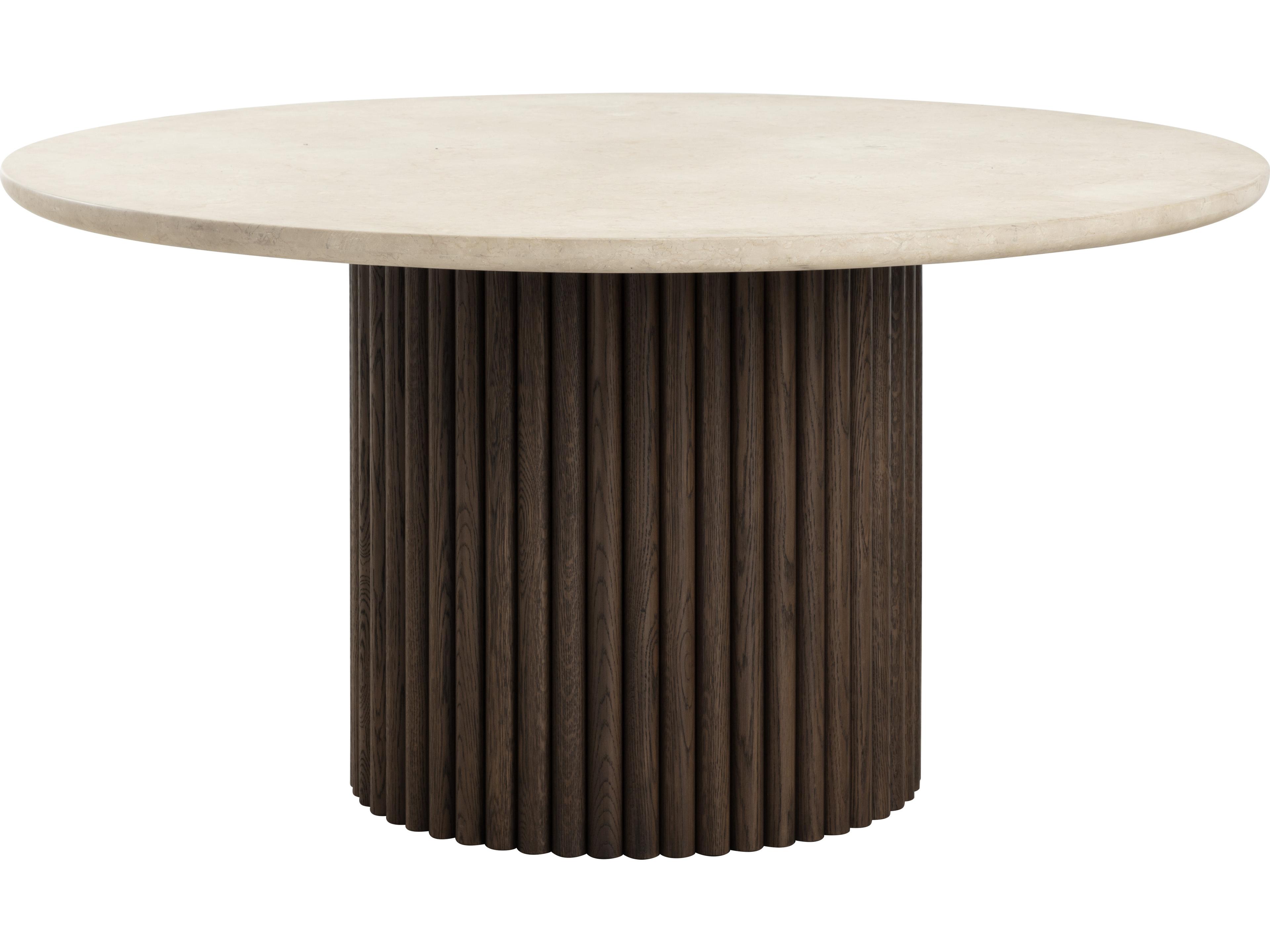Sunpan Banyan Round Marble Brown Dining Table