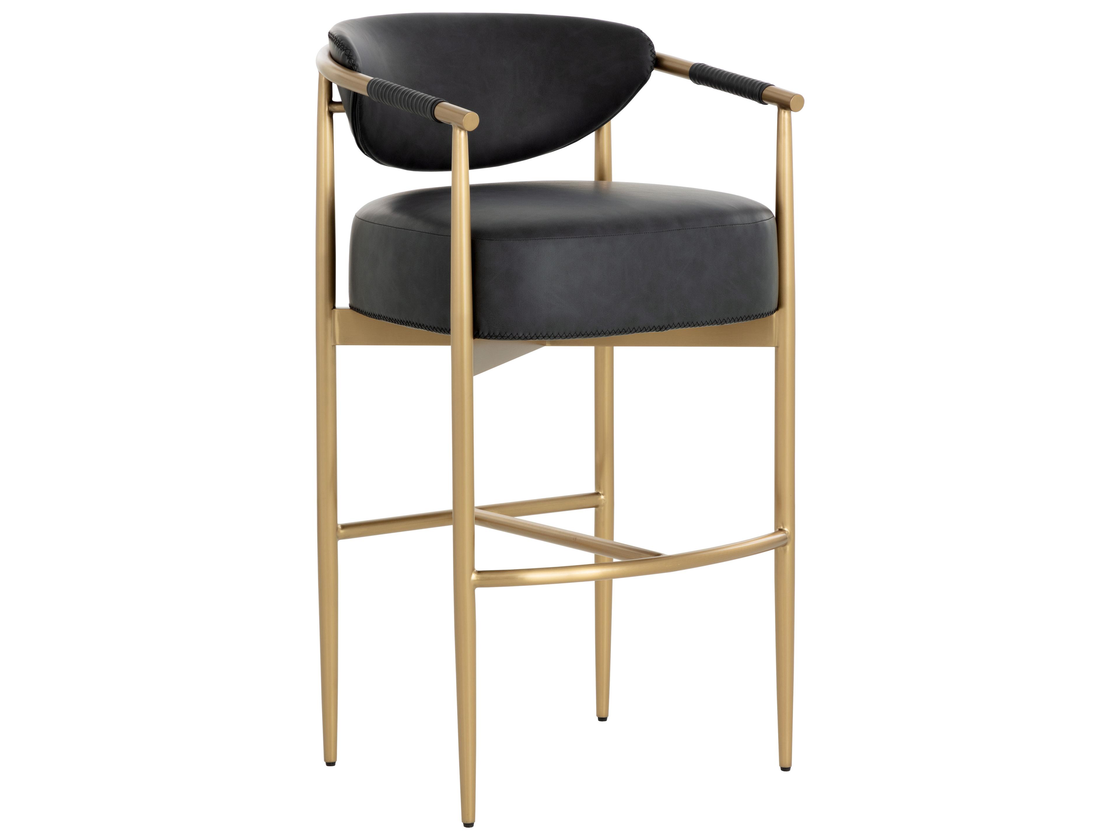 Sunpan Heloise Faux Leather Bar Stool
