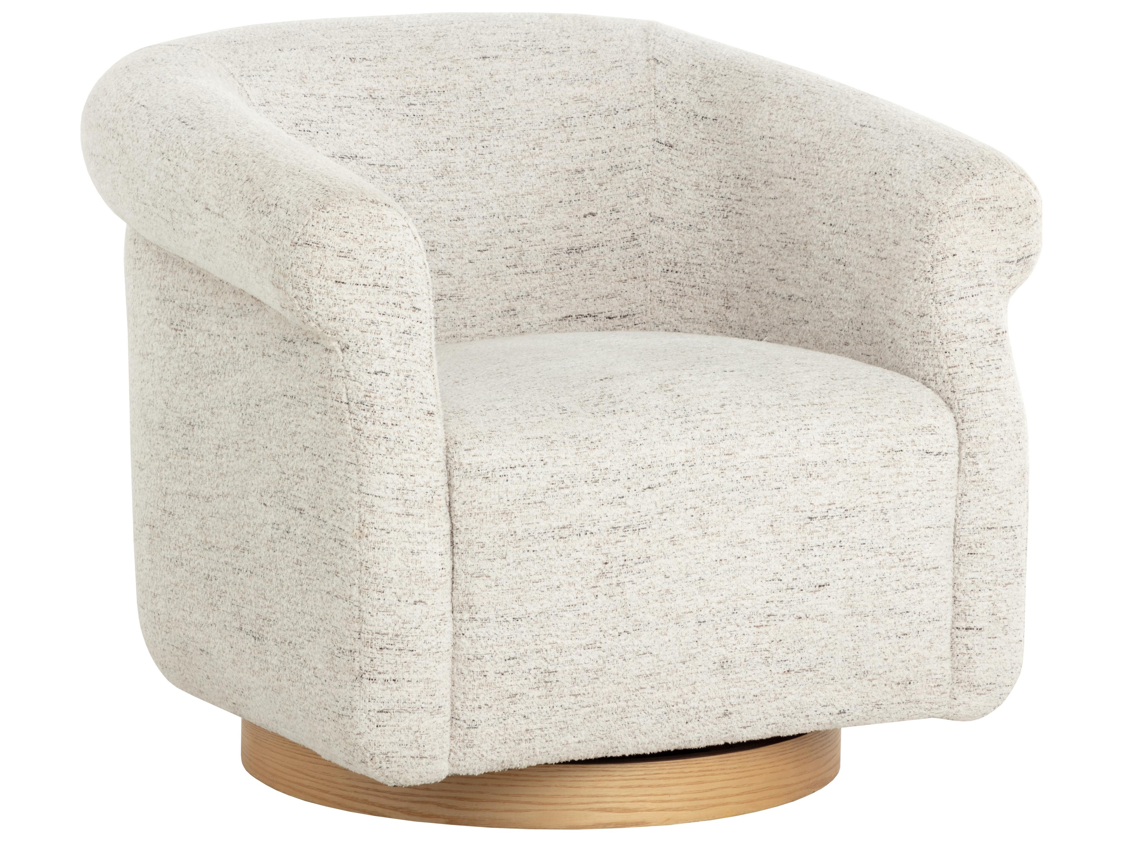 Sunpan Libby Swivel Cream Accent Chair