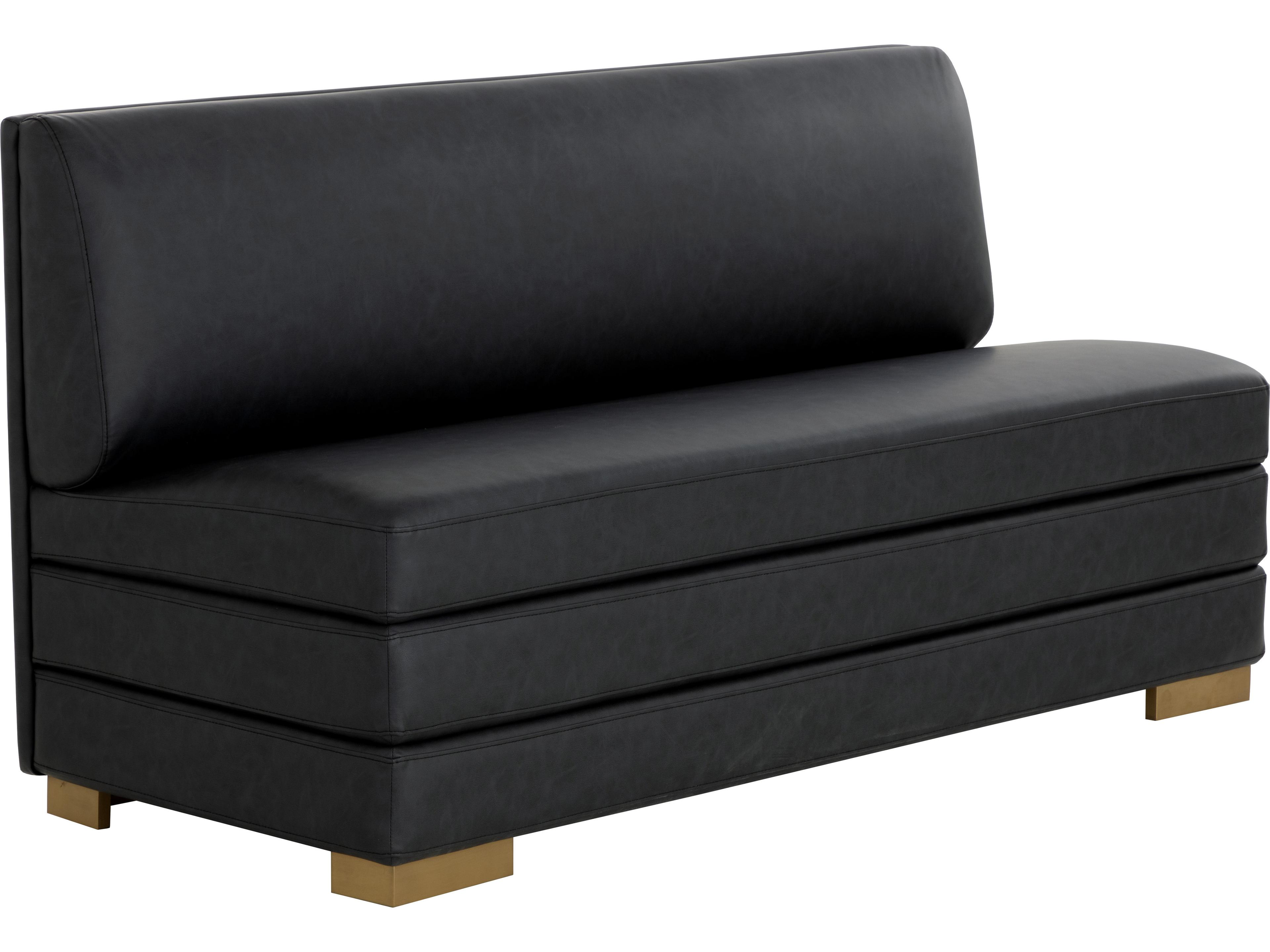 Sunpan Radcliff Black Faux Leather Armless Dining Chair