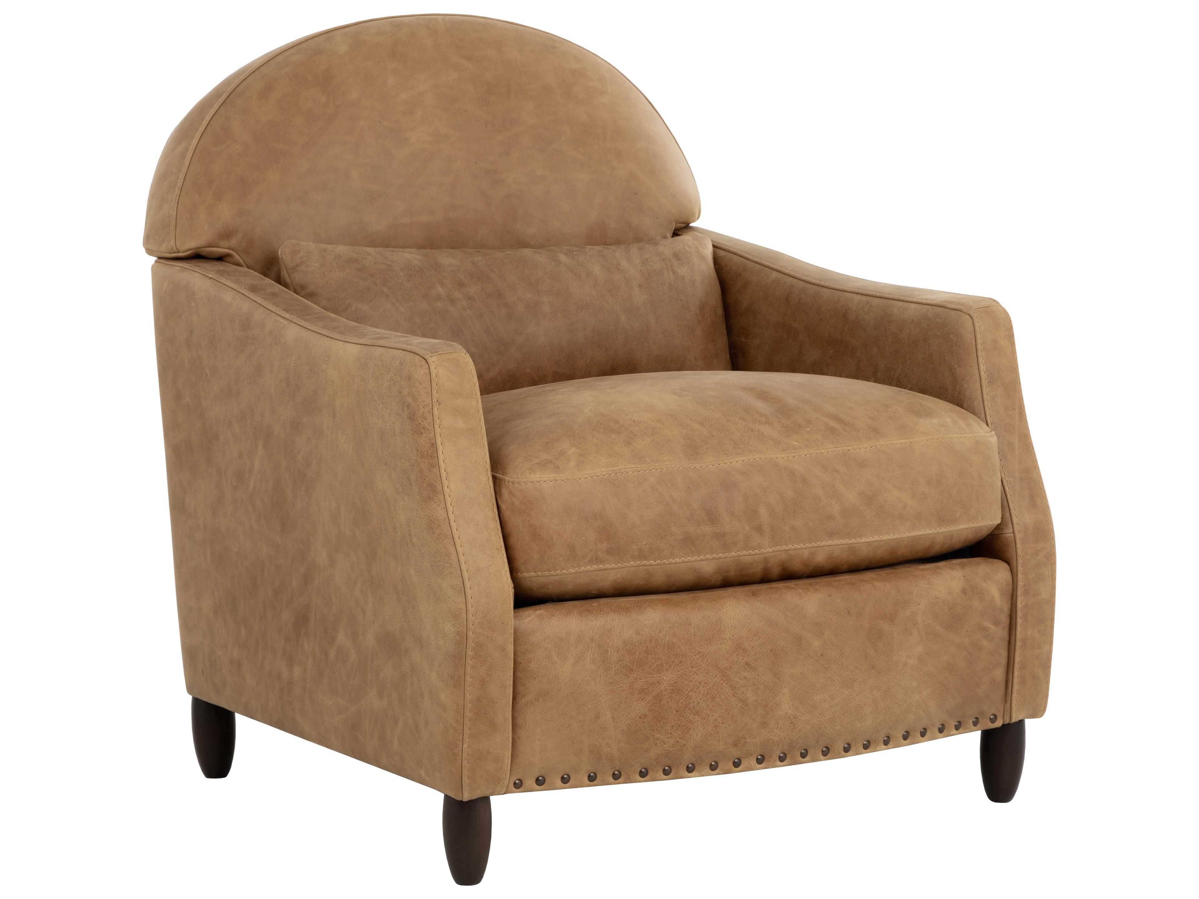 Sunpan Cynthia Brown Leather Accent Chair