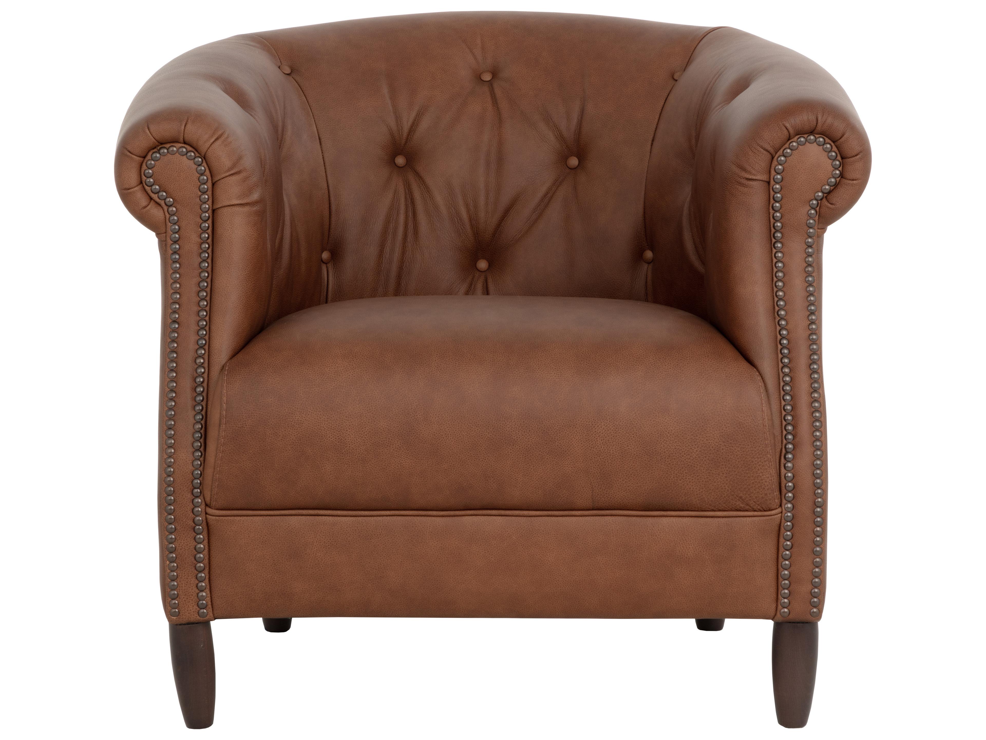 Sunpan Marjorie Brown Leather Club Chair