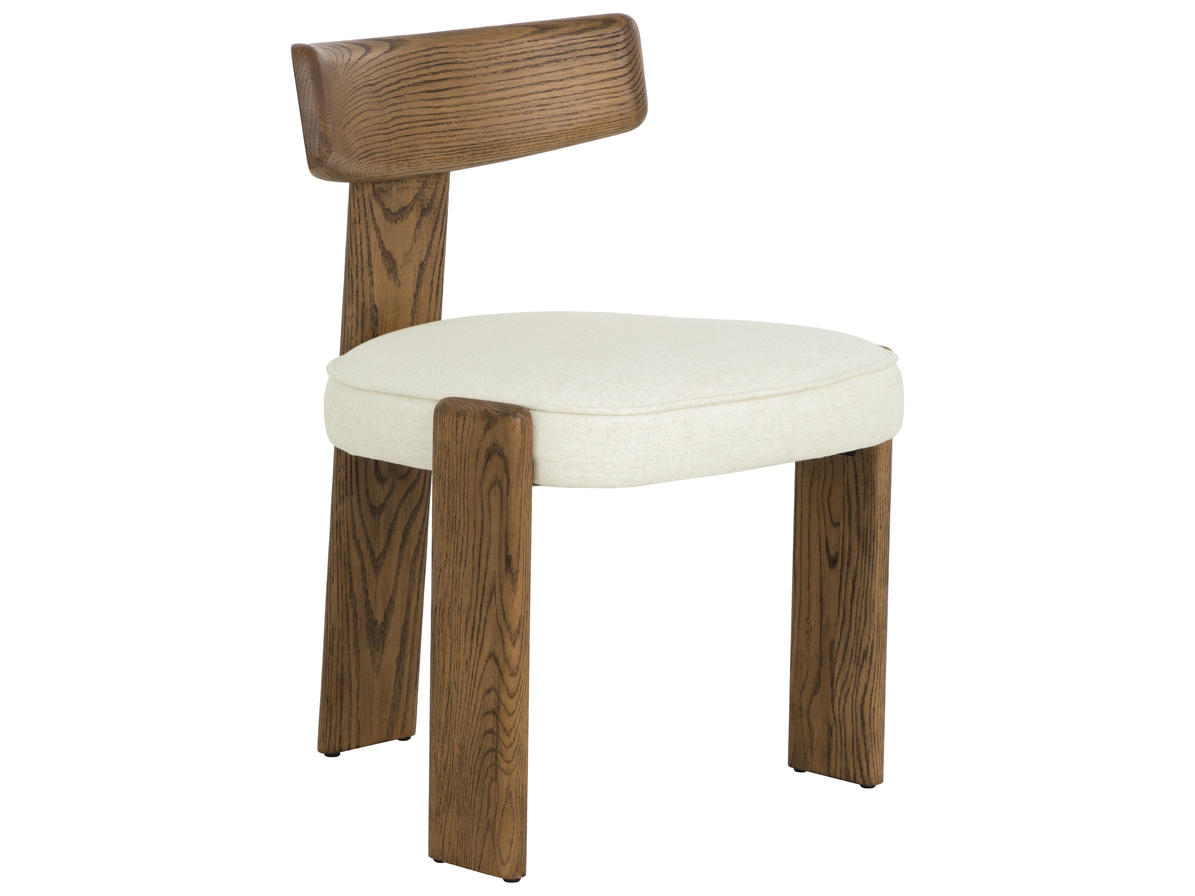 Sunpan Horton Dining Chair in Warm Brown in Geralt Linen