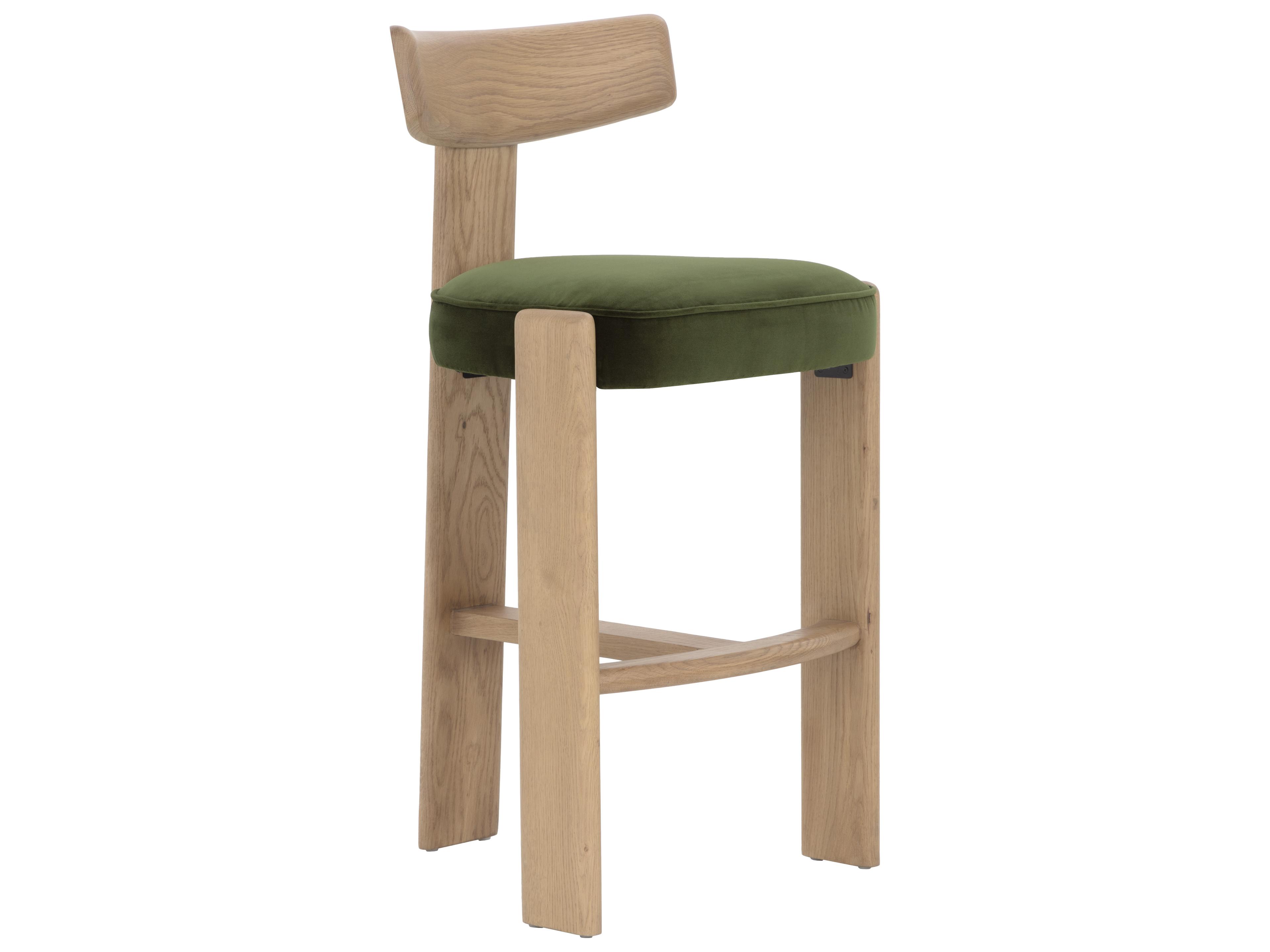 Sunpan Horton Barstool in Rustic Oak in Forest Green