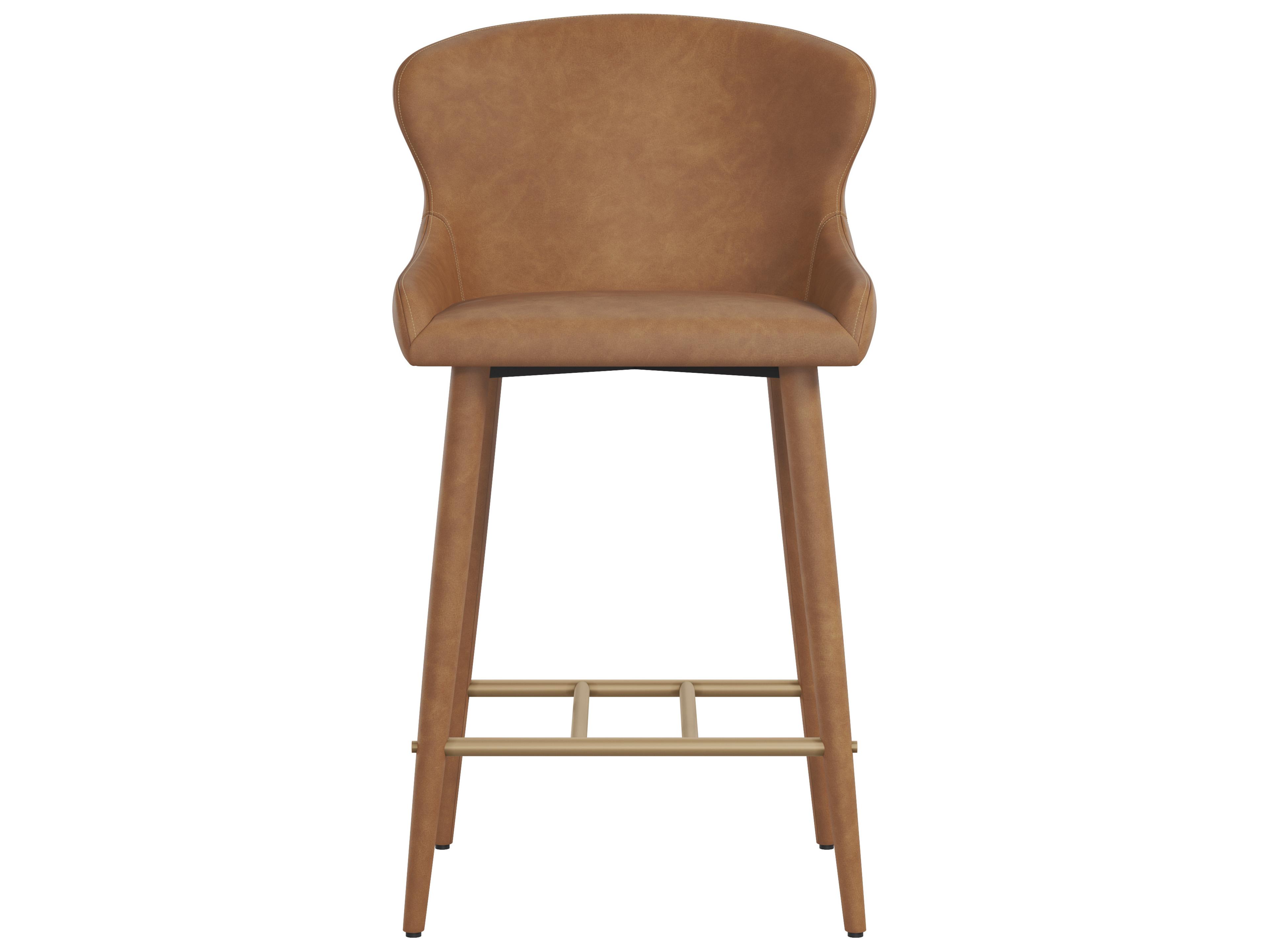Sunpan Evora Counter Stool in Milliken Cognac