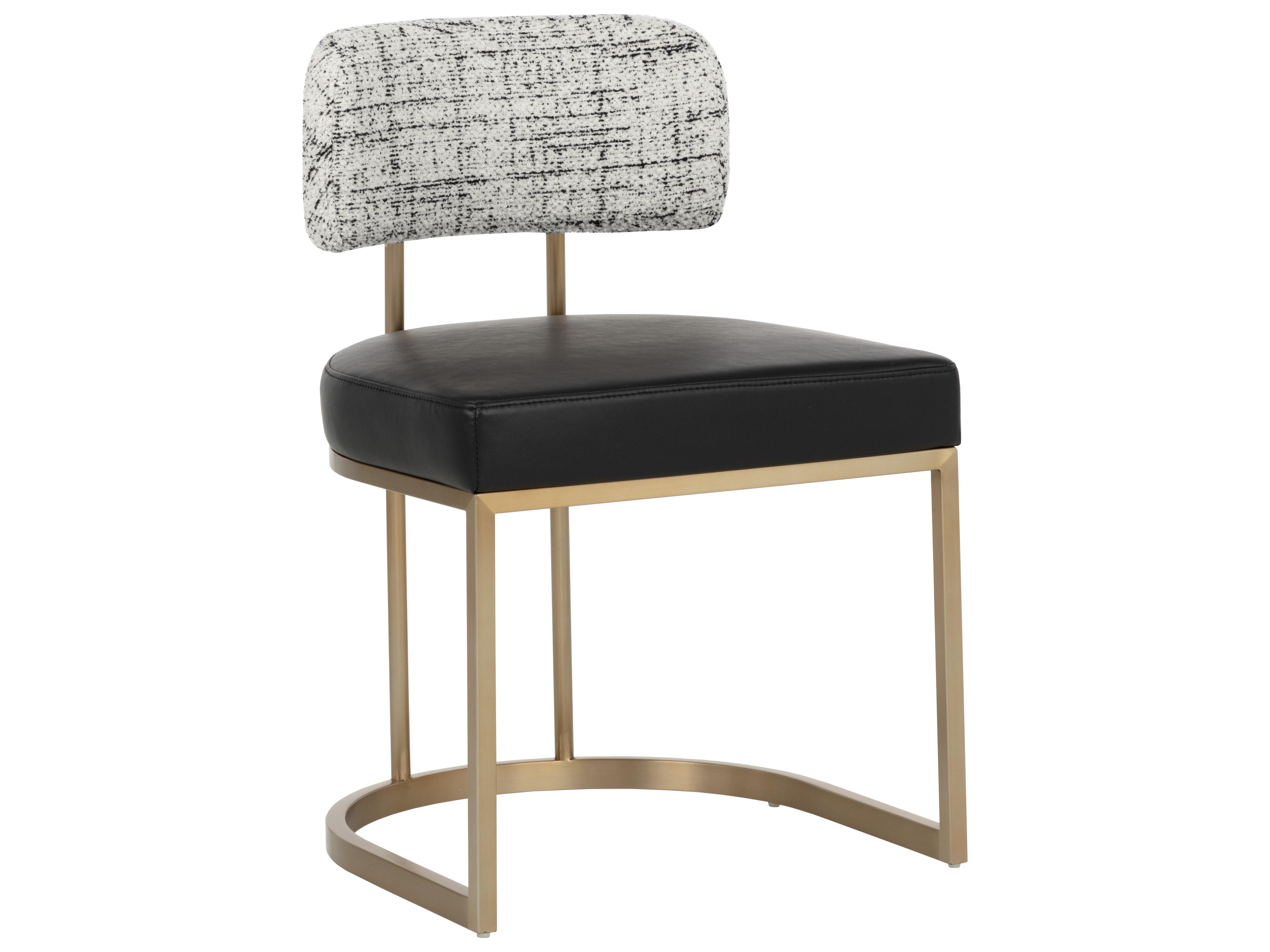 Sunpan Larissa Dining Chair in Bravo Black / Halton Birch