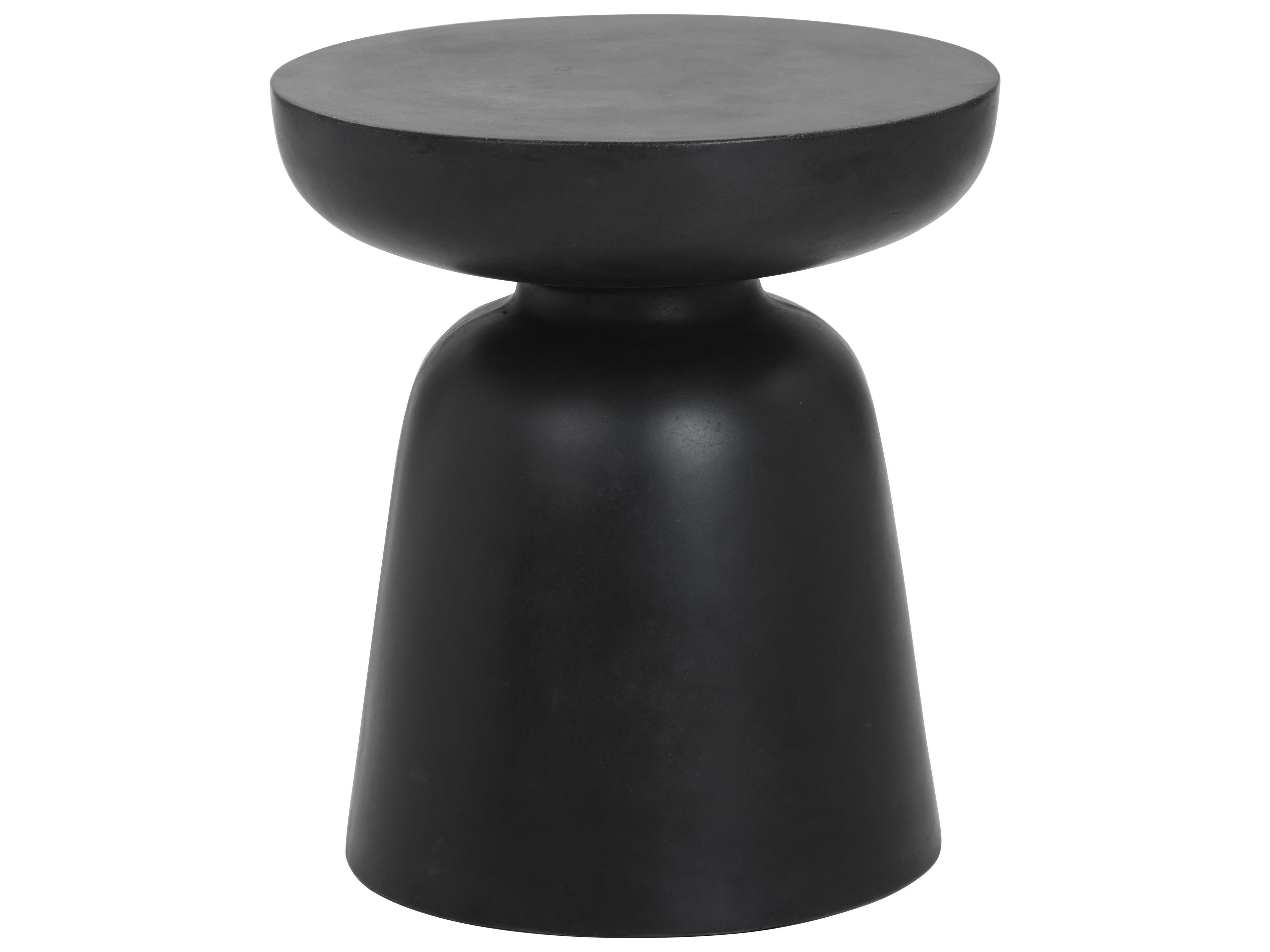 Sunpan Outdoor MIXT Lucida Concrete Black Round End Table