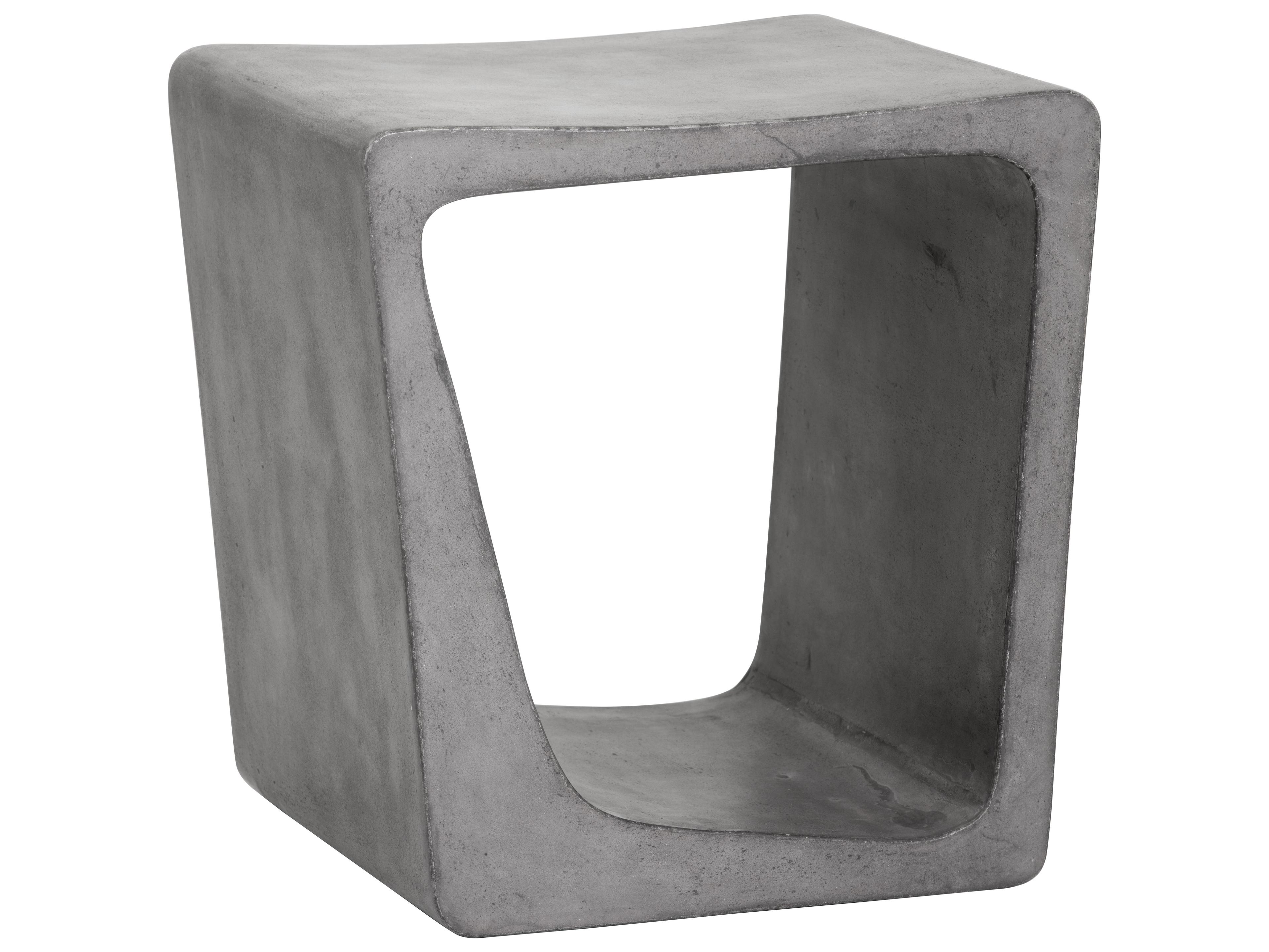 Sunpan Outdoor MIXT Darwin Concrete Grey Rectangular End Table