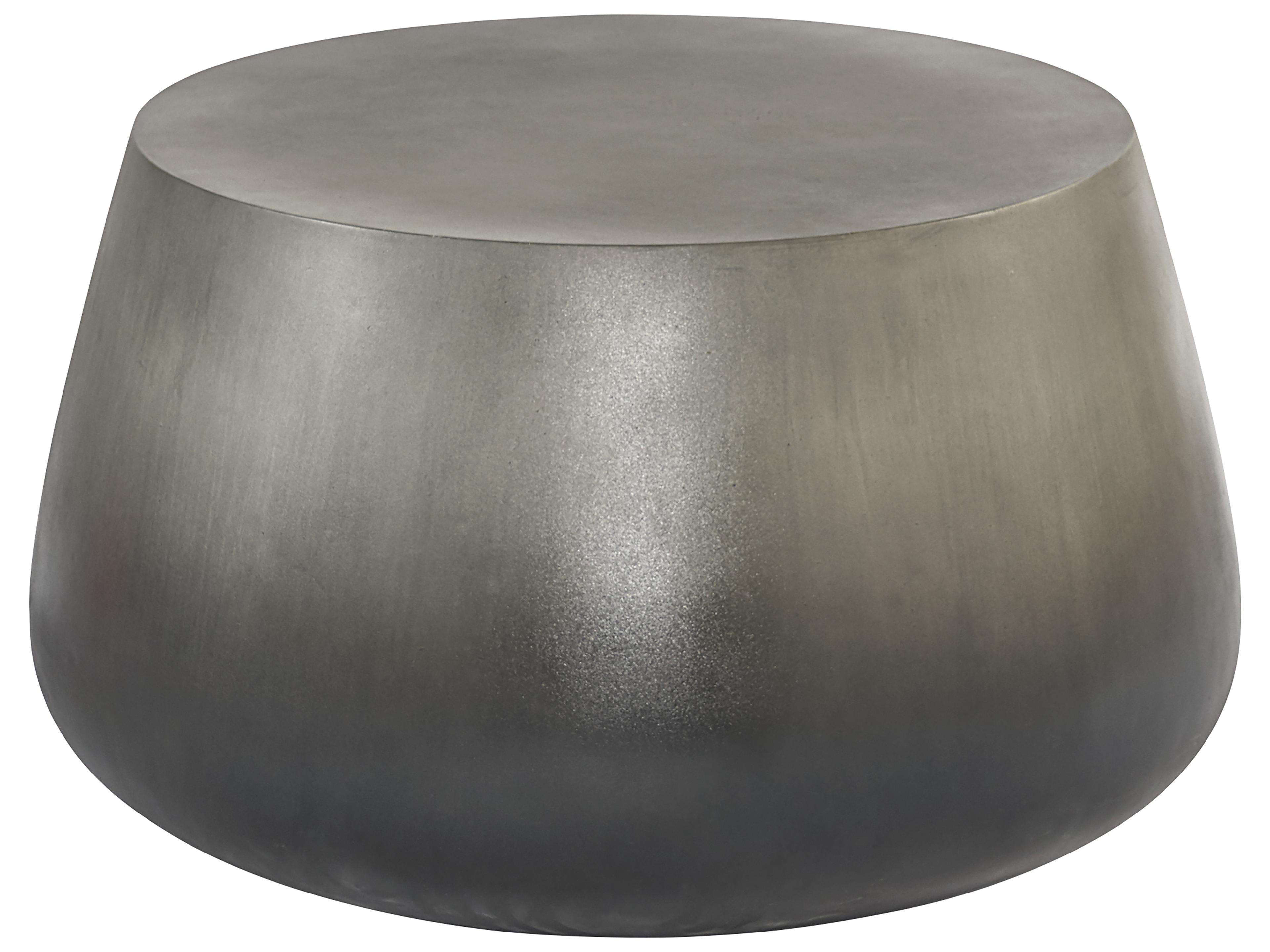 Sunpan Outdoor Solterra Aries Concrete Silver Black Ombre Round Coffee Table