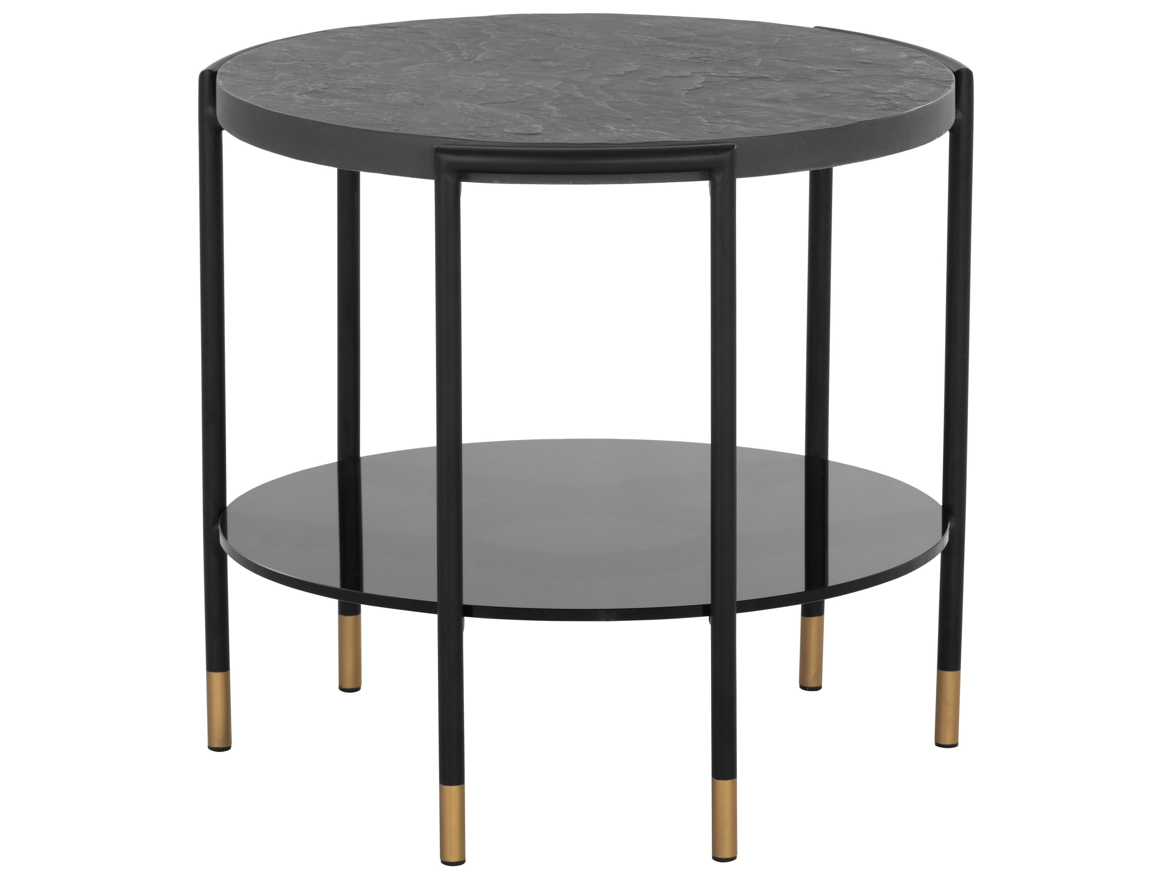 Sunpan Outdoor Solterra Zuma Steel Black Round Side Table