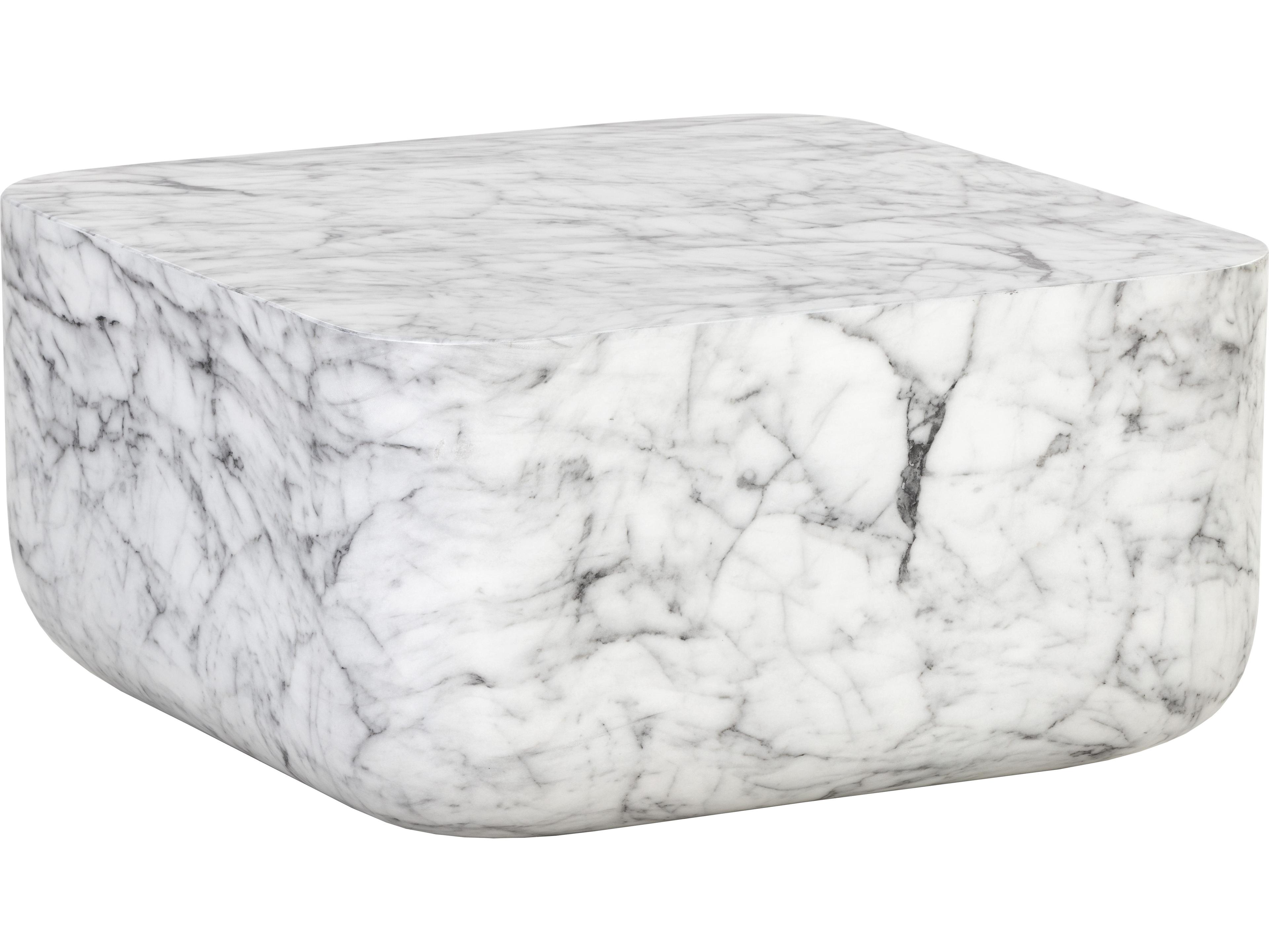 Sunpan Outdoor Solterra Strut Concrete White Square Coffee Table