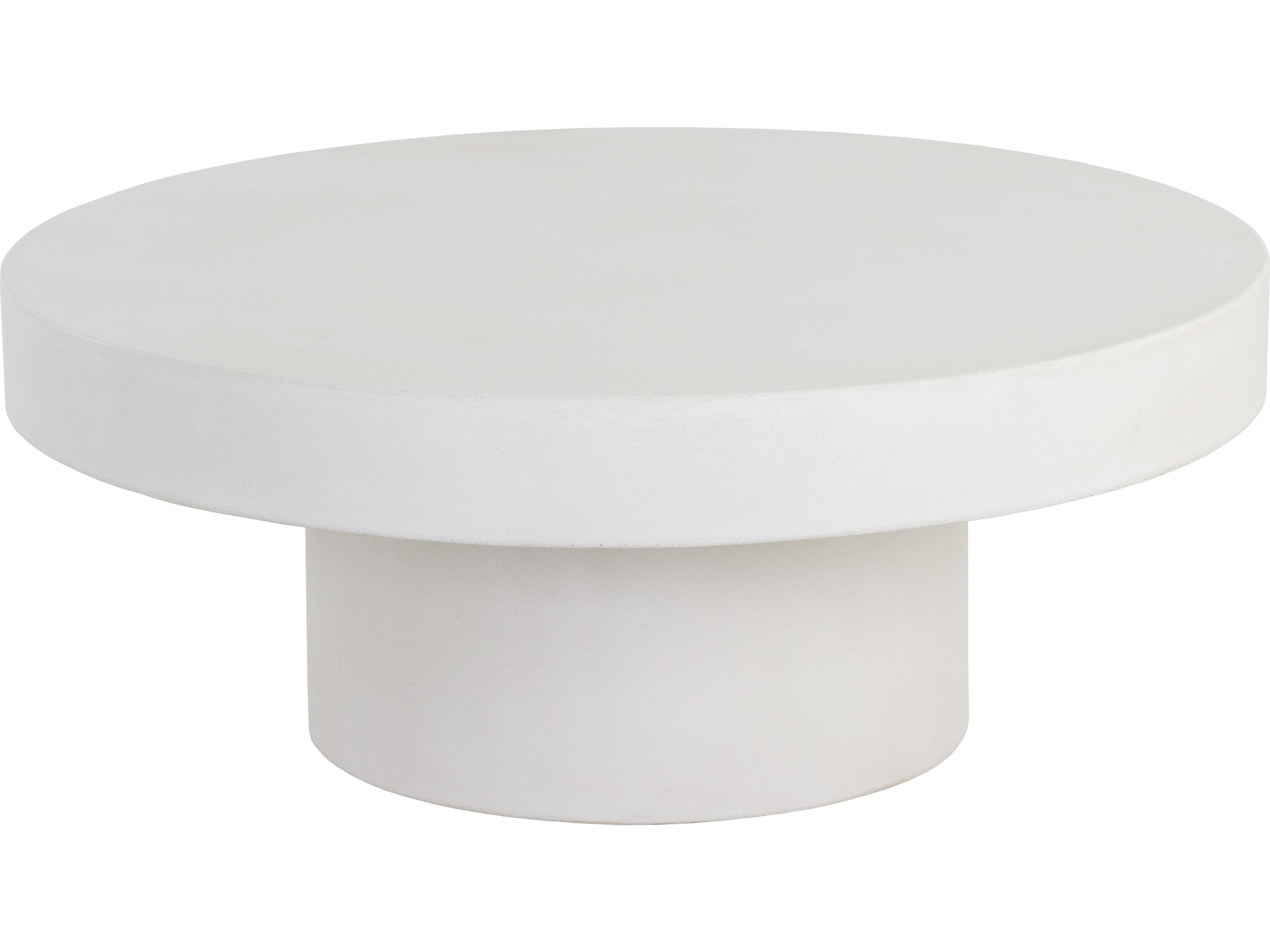 Sunpan Outdoor MIXT Brando Concrete White Round Coffee Table