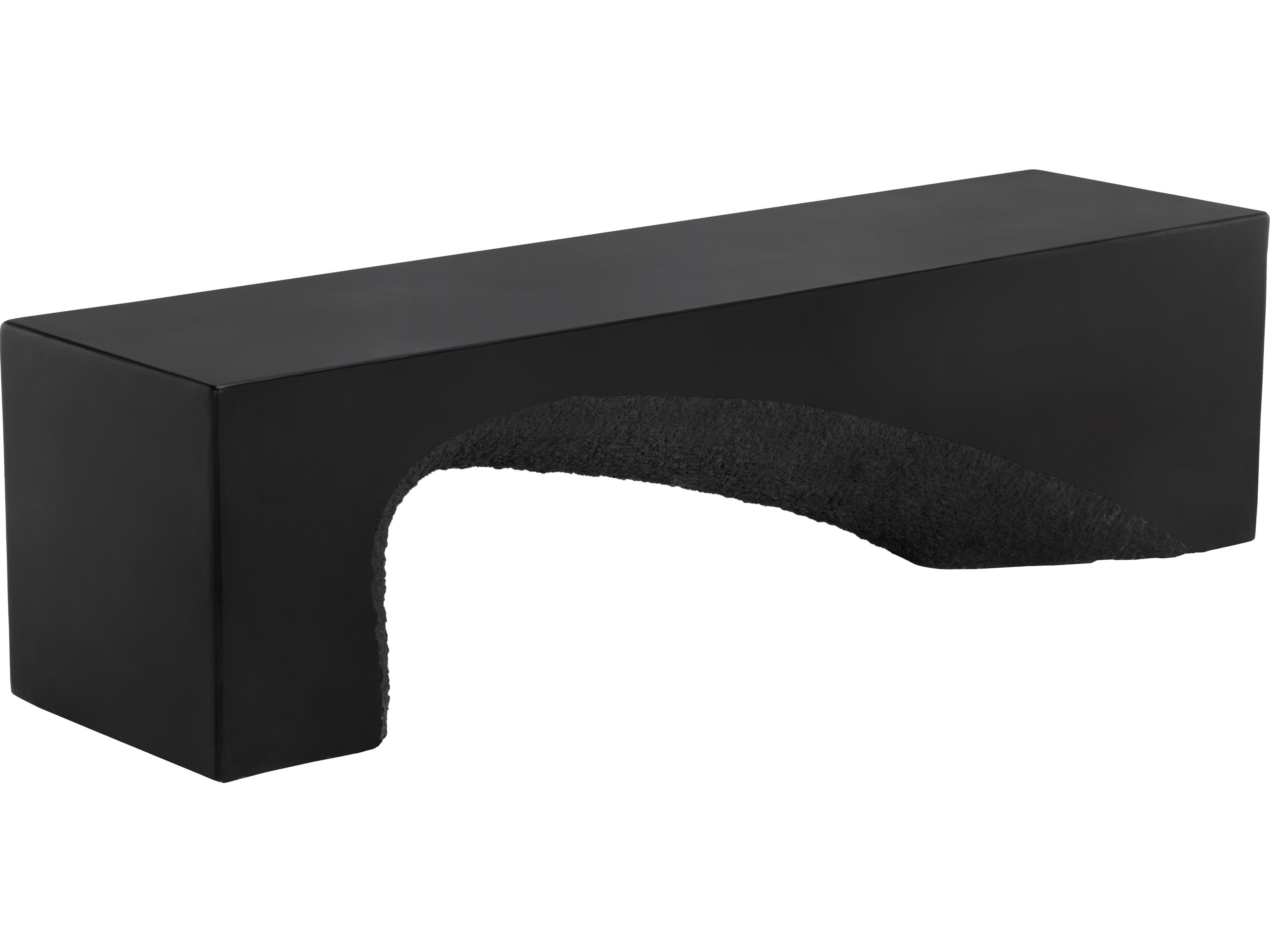 Sunpan Outdoor Soma Concrete Black Bench