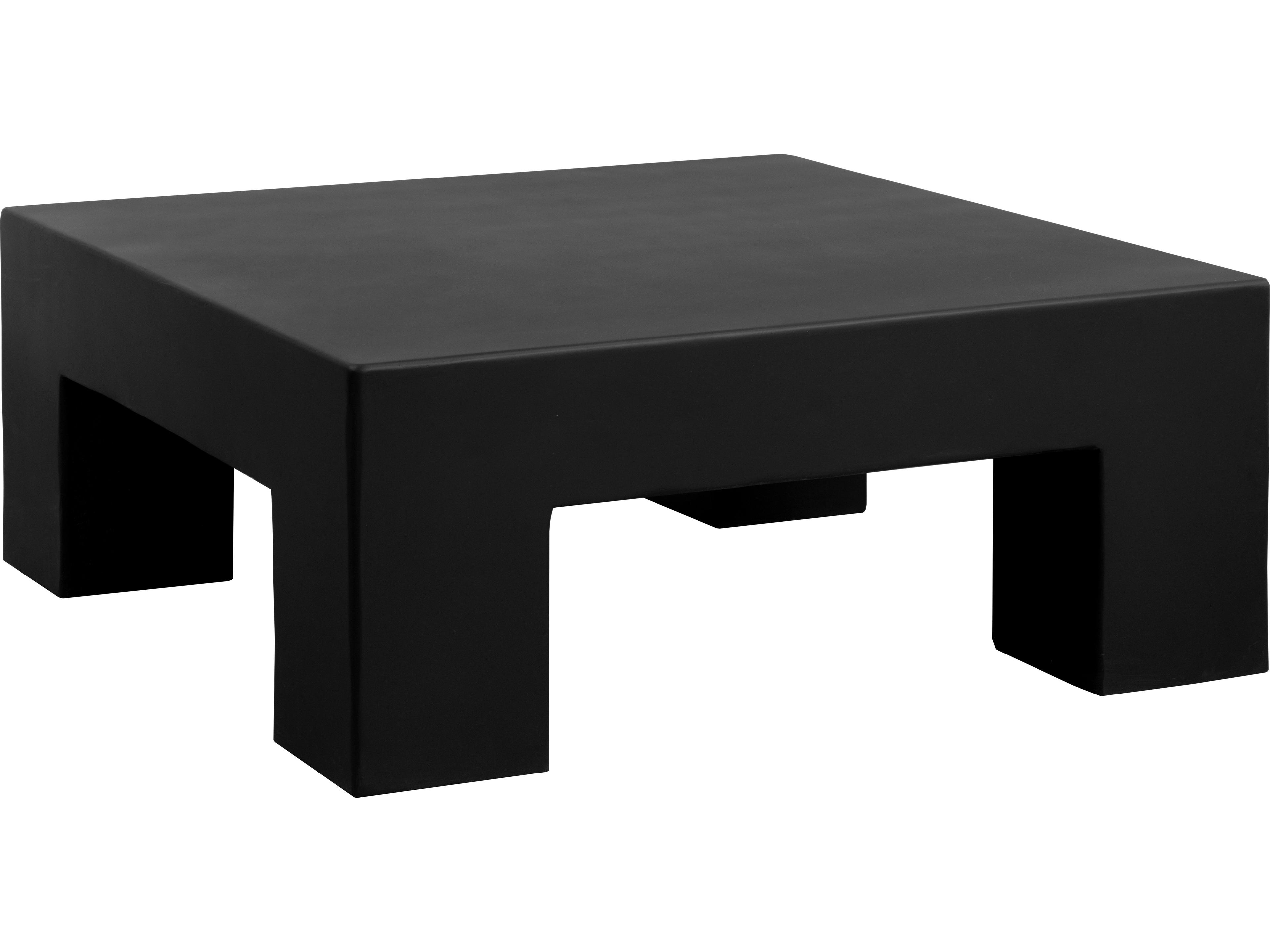 Sunpan Outdoor Renley Concrete Black Square Coffee Table