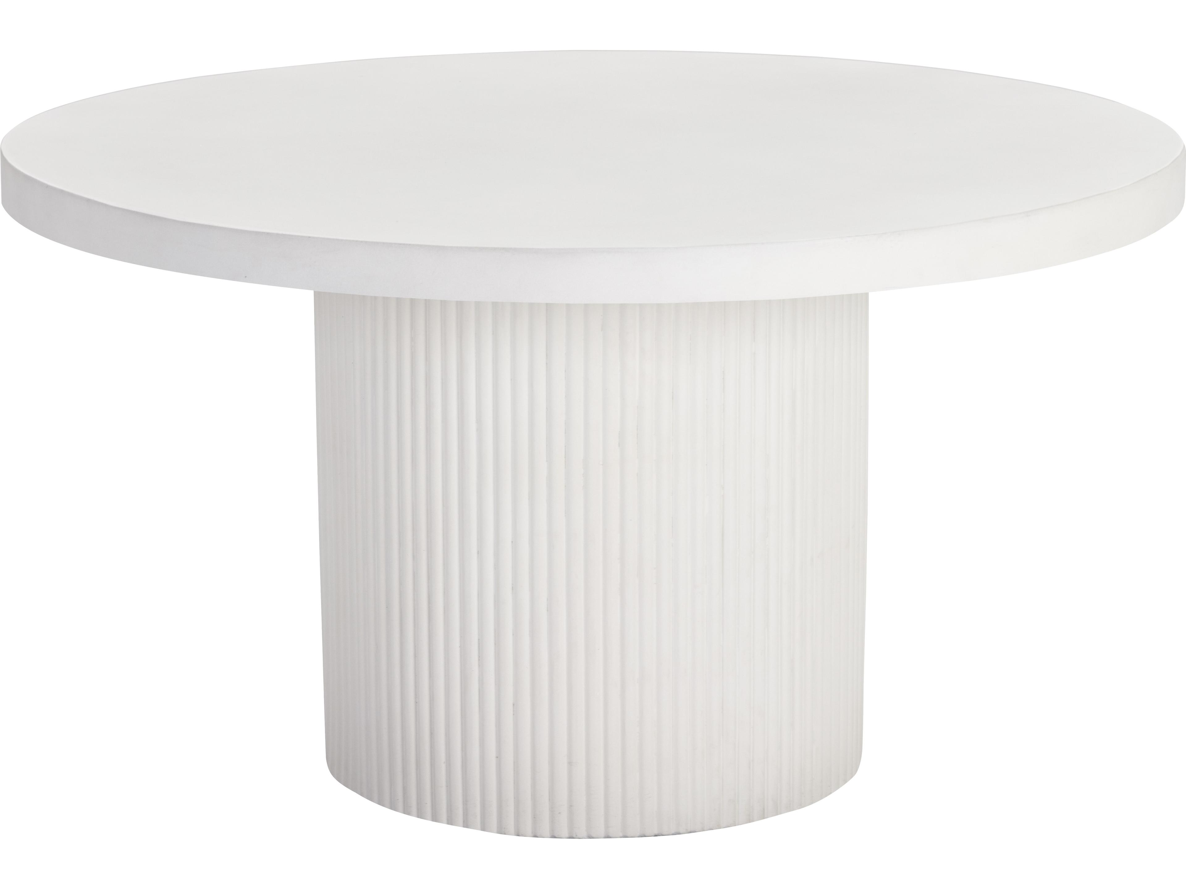 Sunpan Outdoor Nicolette Concrete White Round Dining Table