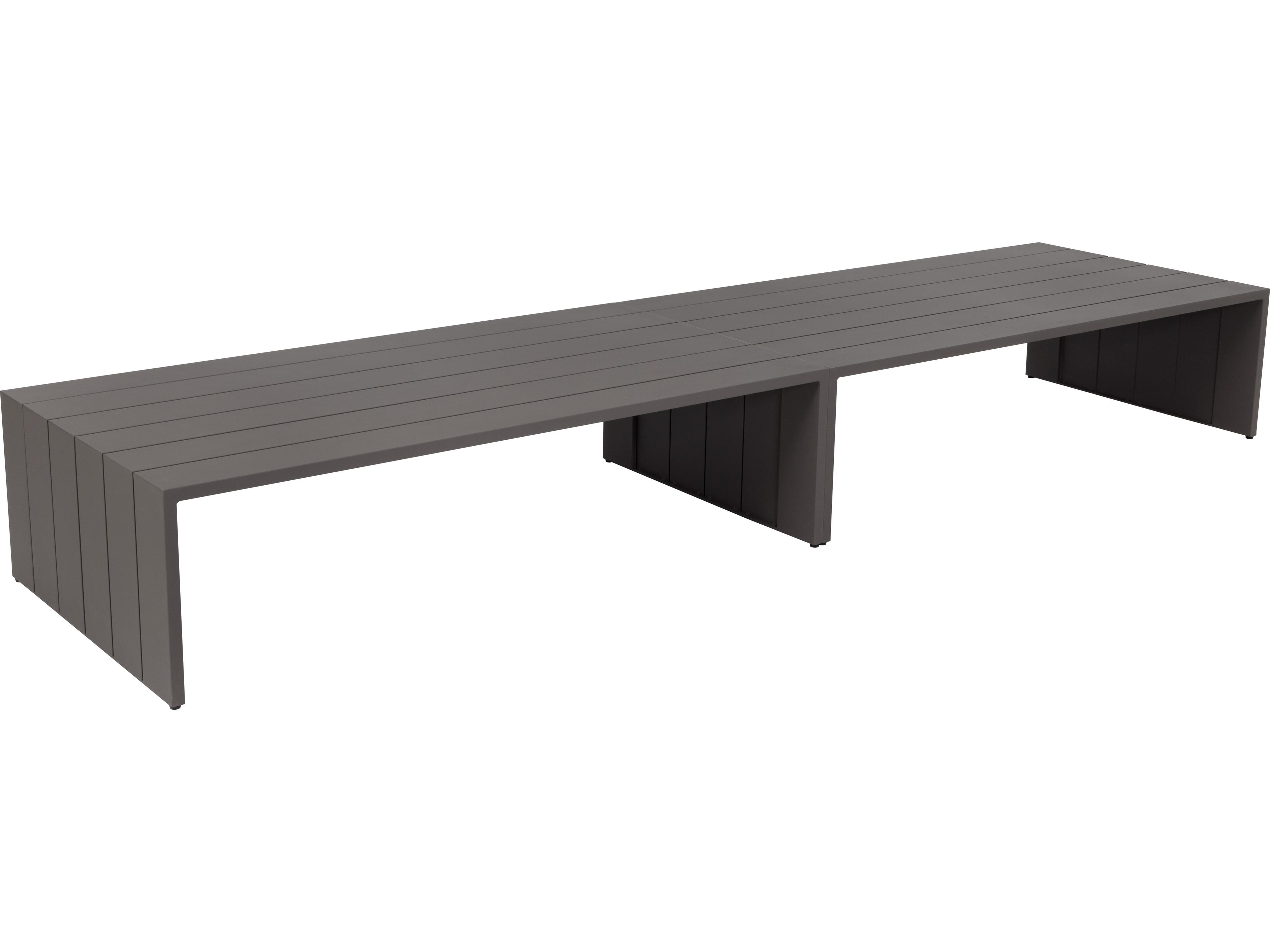 Sunpan Outdoor Verin Aluminum Warm Grey Rectangular Coffee Table