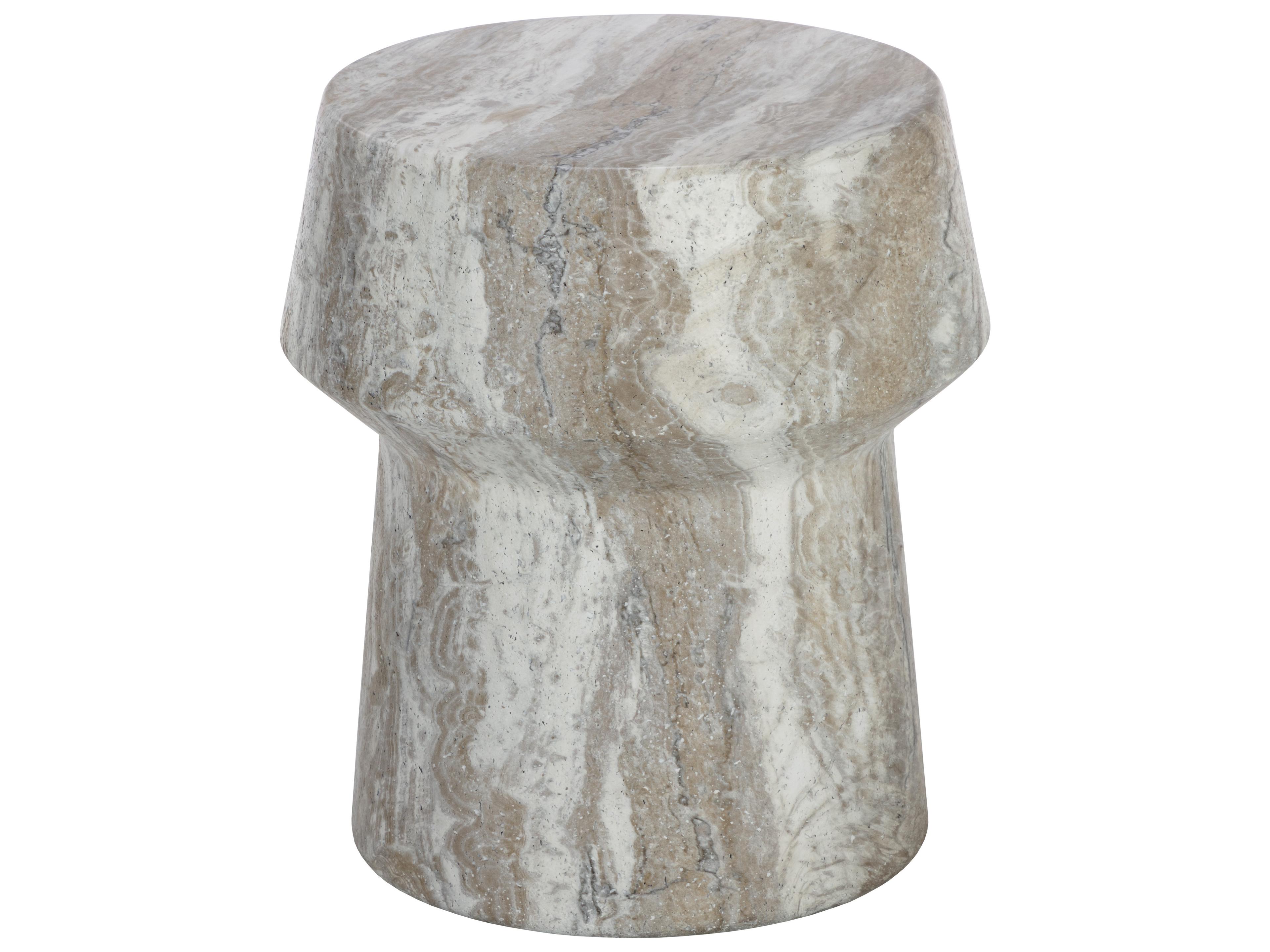 Brie Concrete Grey Round End Table