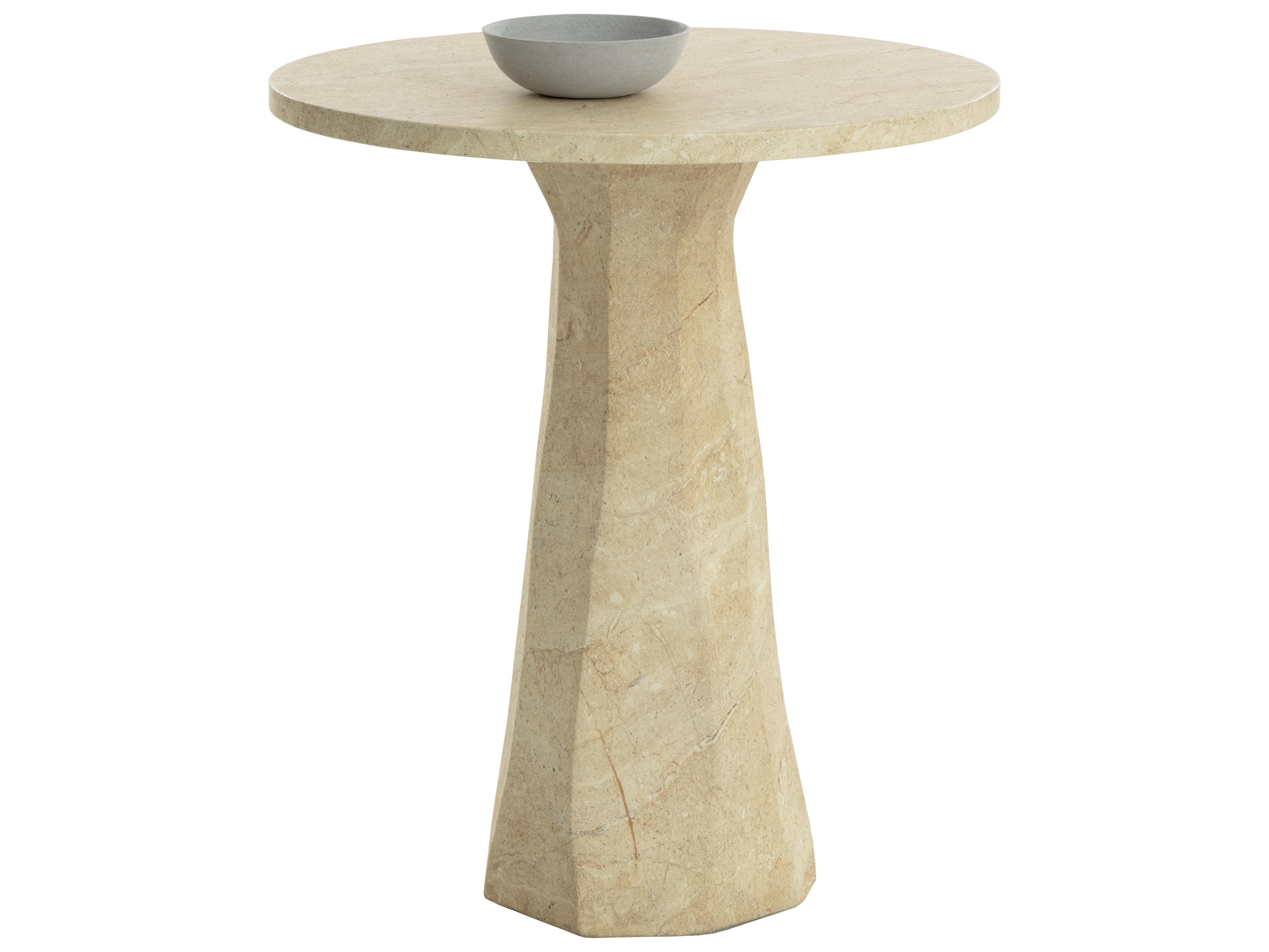 Sunpan Outdoor Kliff Bar Table in Travertine Look in Natural