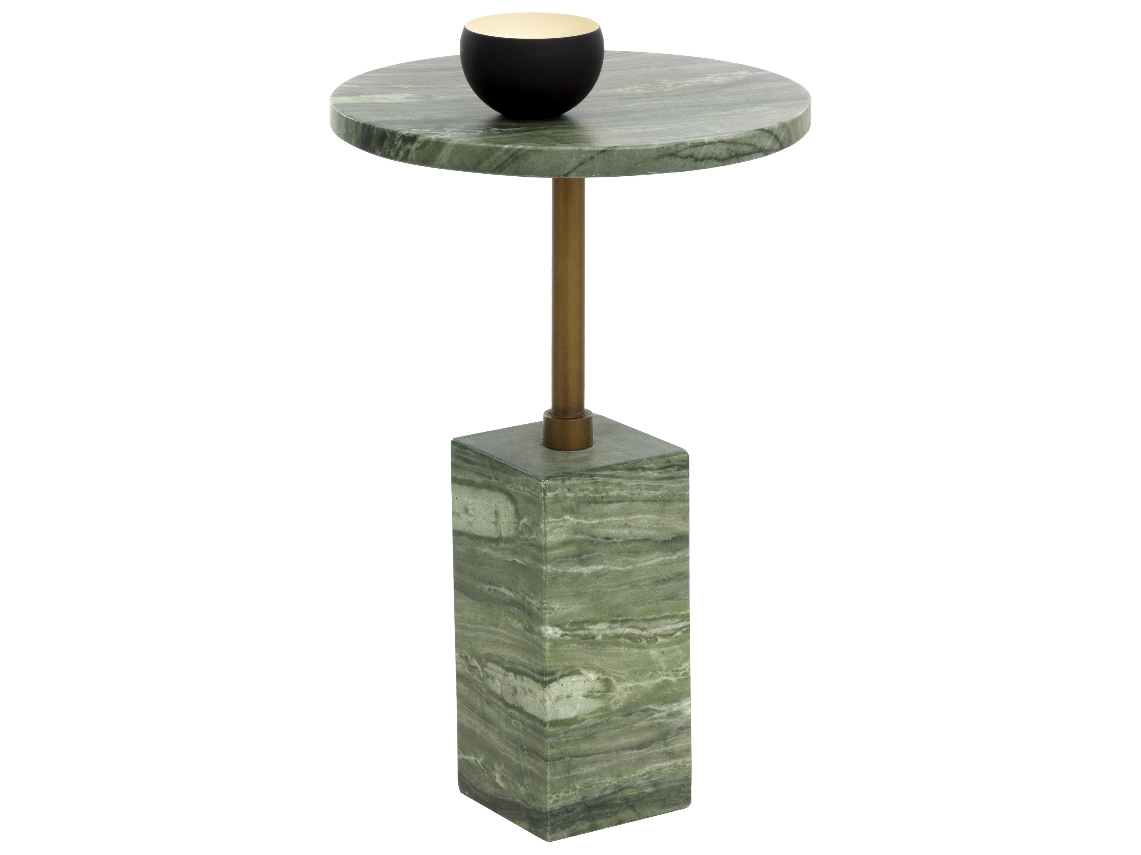 Sunpan Outdoor Mizani End Table in Marble Look in Sage