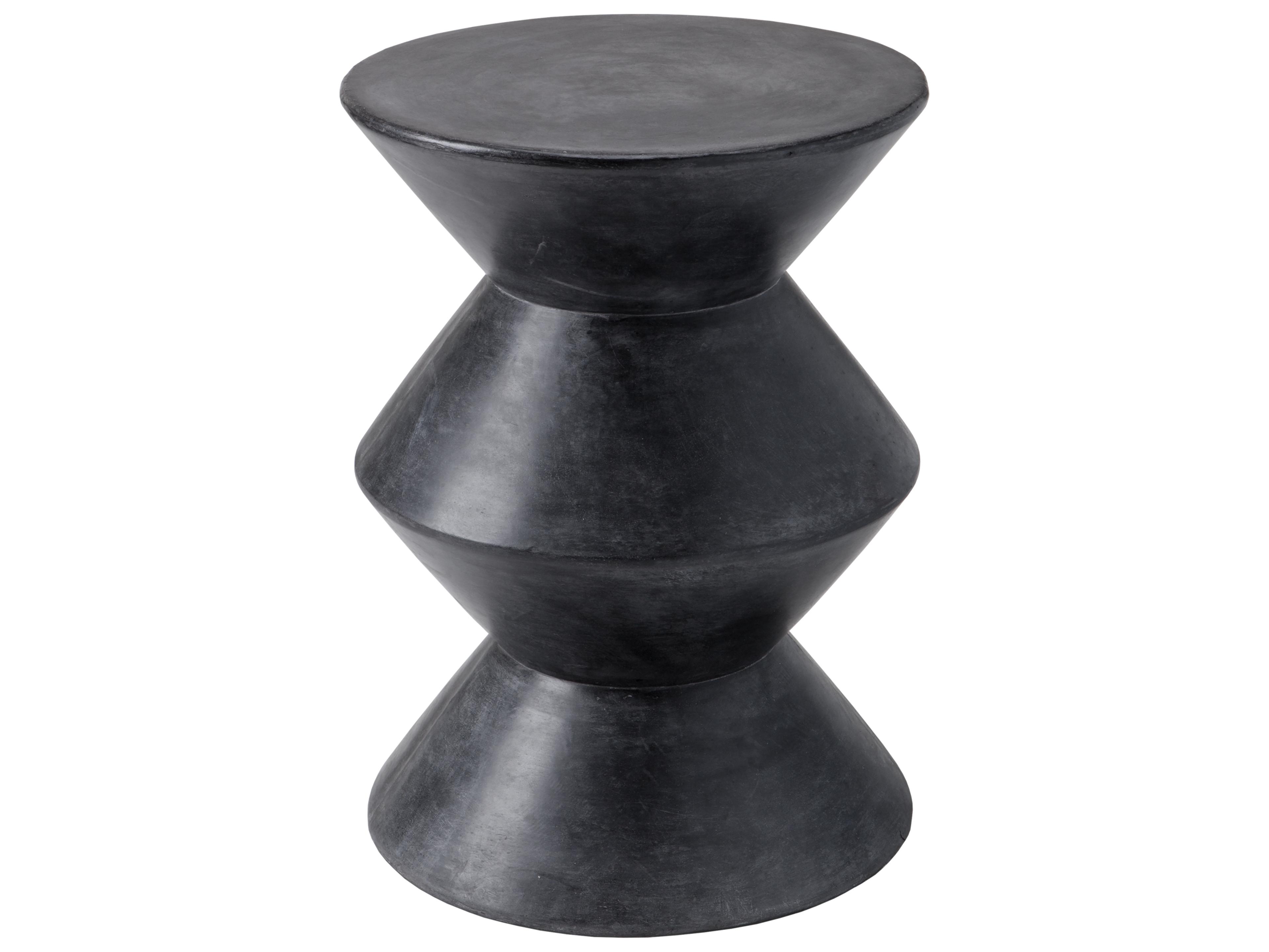Sunpan Outdoor MIXT Union Concrete Black Round End Table