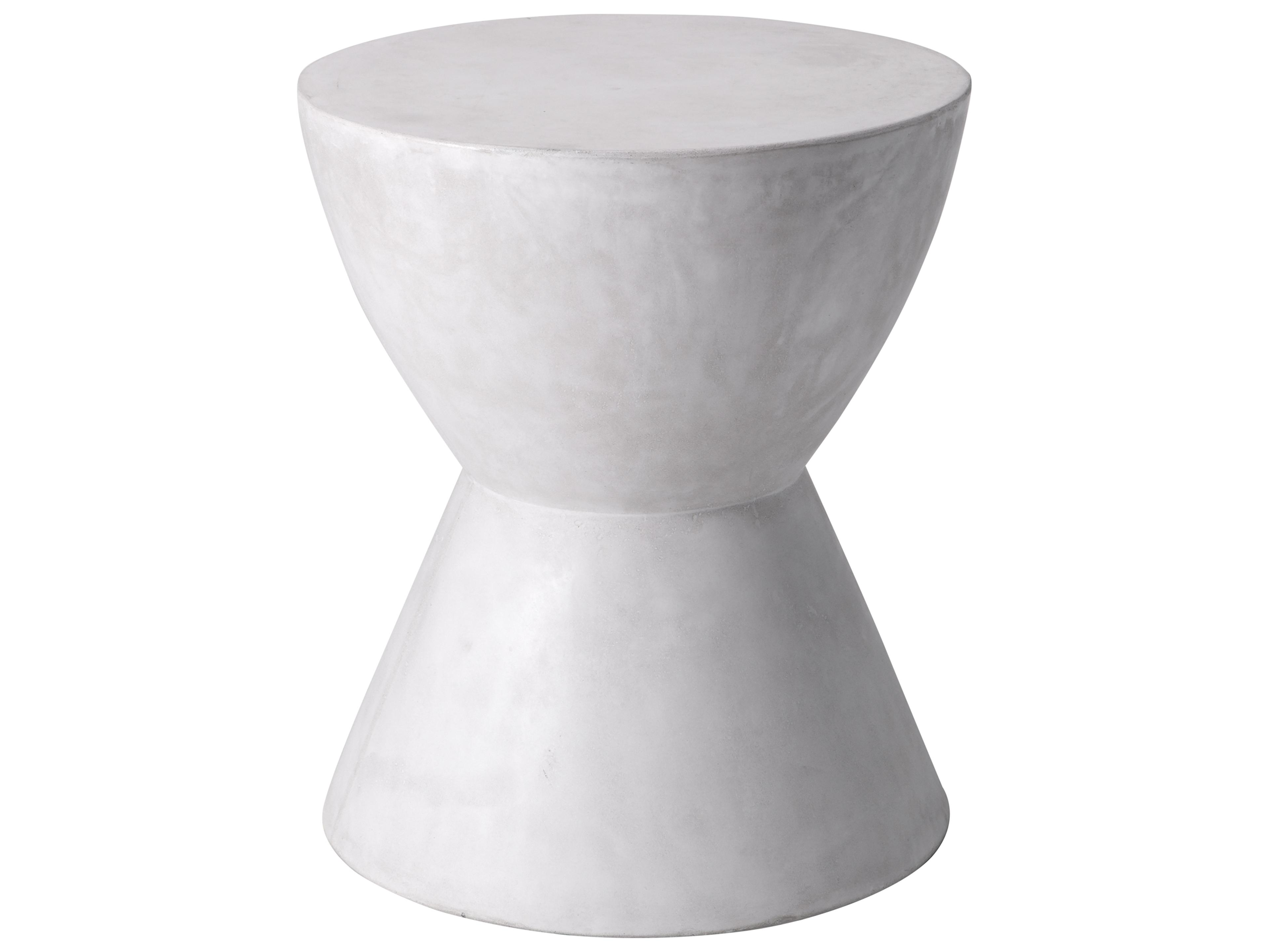 Sunpan Outdoor MIXT Logan Concrete White Round End Table