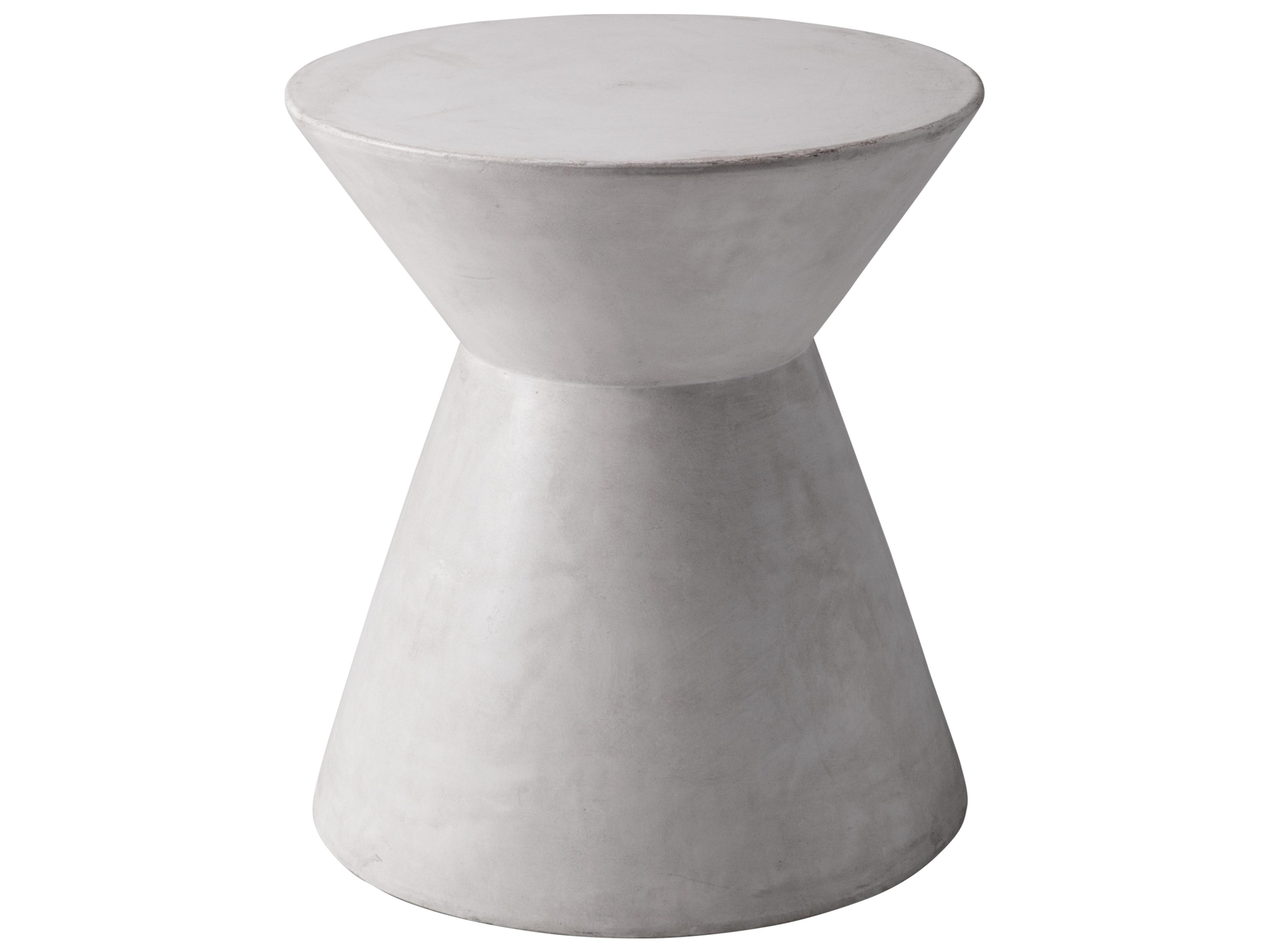 MIXT Astley Concrete White Round End Table