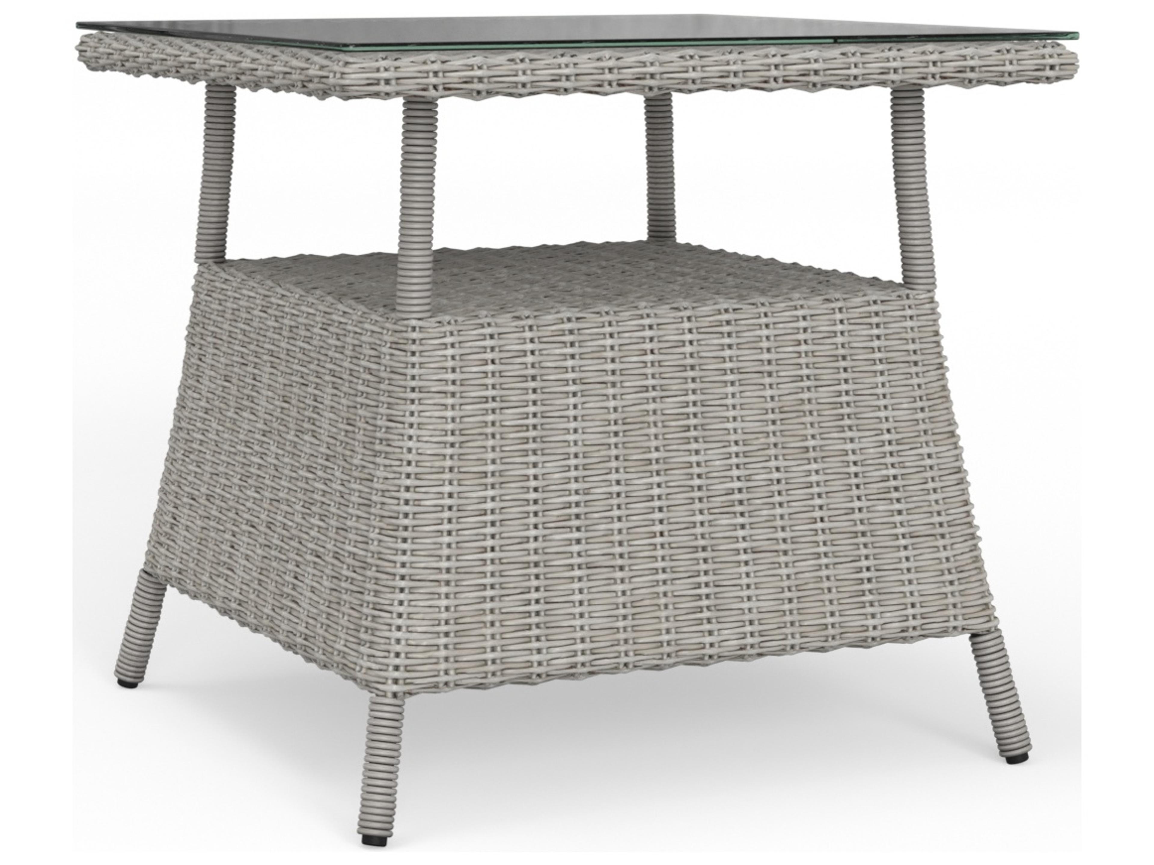 South Sea Rattan Juniper Bay Quick Ship Wicker Square End Table