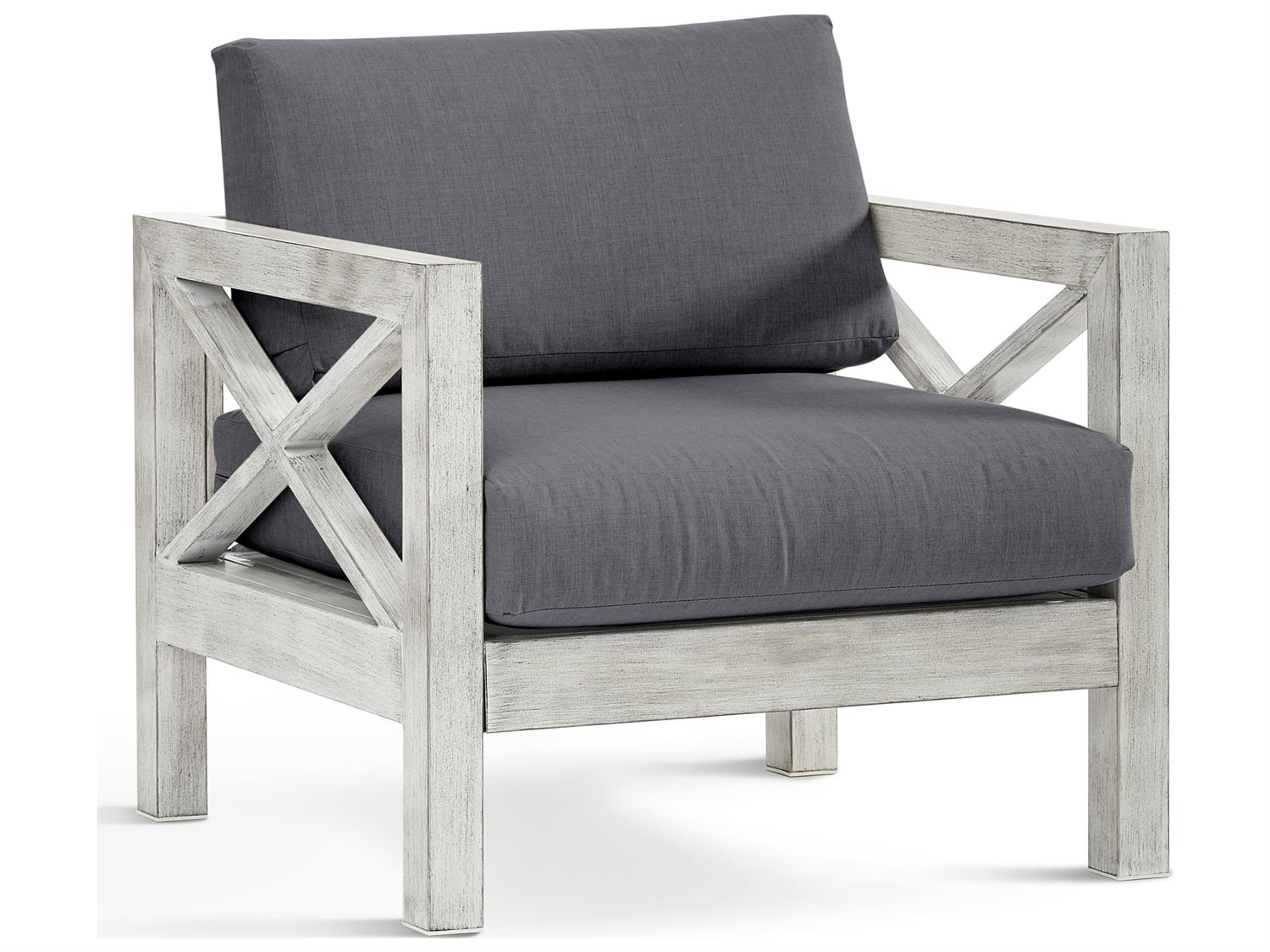 South Sea Rattan Farlowe Aluminum Brushed White Outdoor Patio Lounge Chair