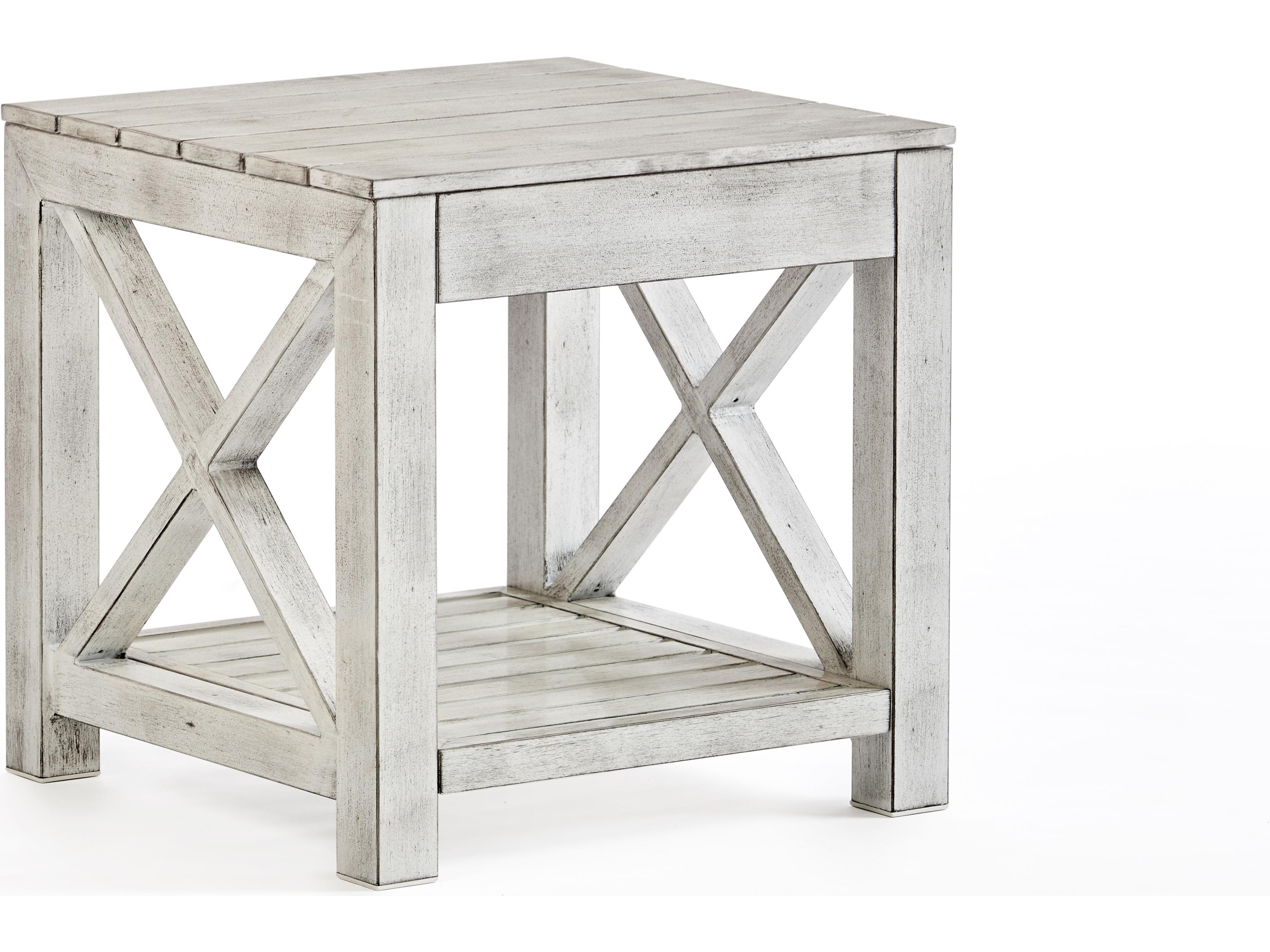 South Sea Rattan Farlowe Quick Ship Aluminum Square End Table