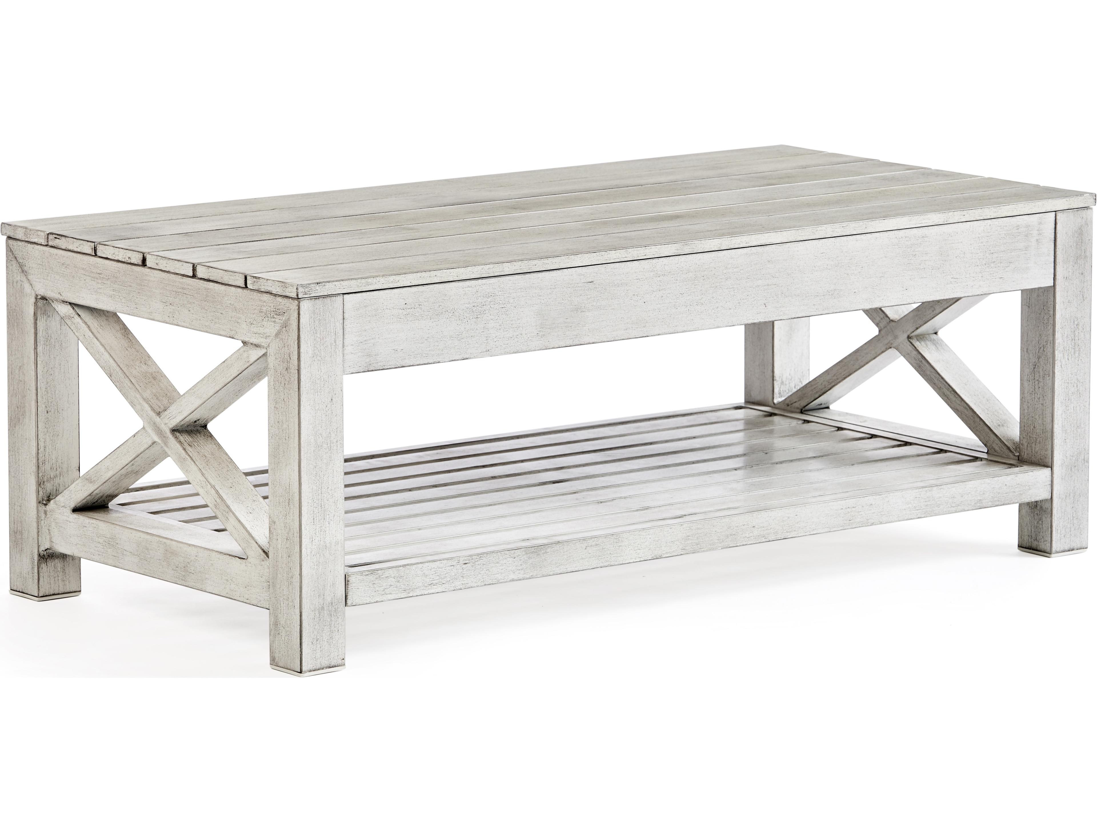 South Sea Rattan Farlowe Quick Ship Aluminum Rectangular Coffee Table