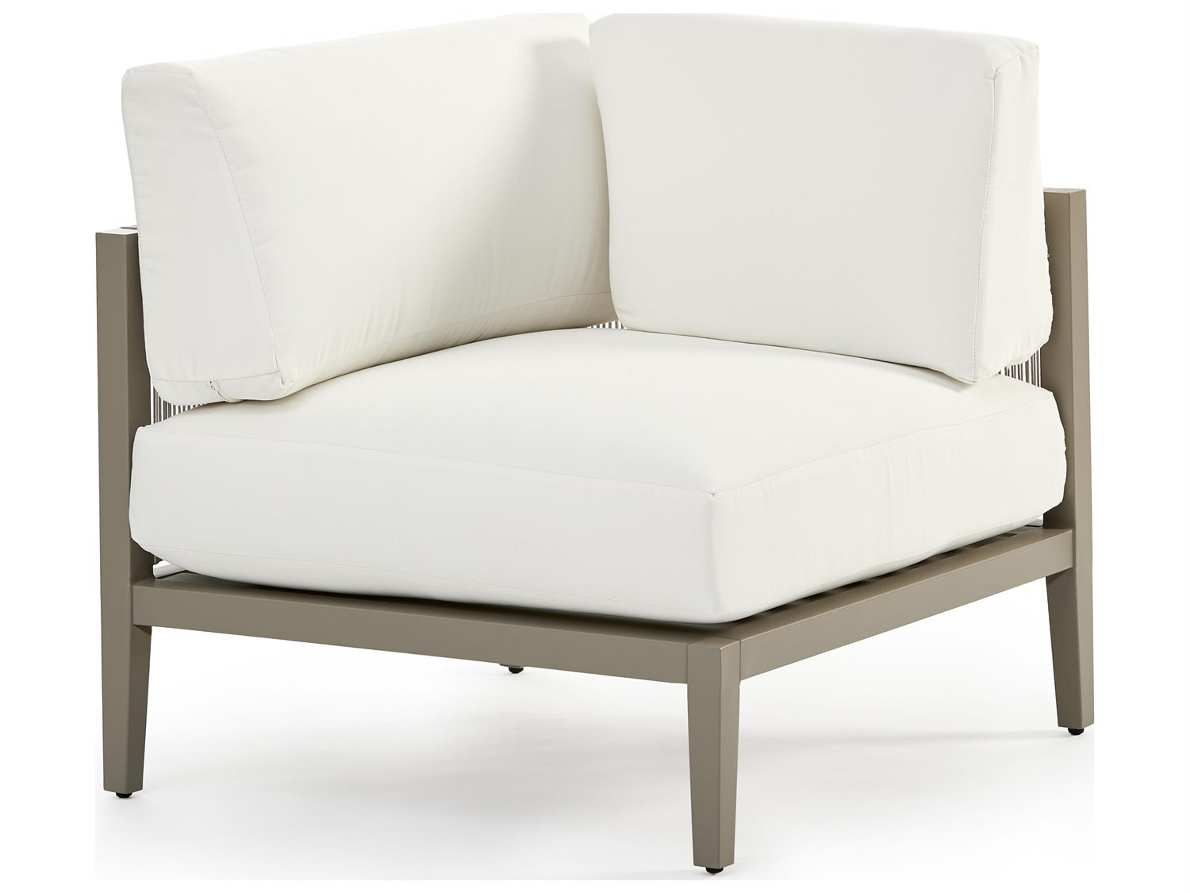 South Sea Rattan Nicole Aluminum Greystone Corner Outdoor Lounge Chair