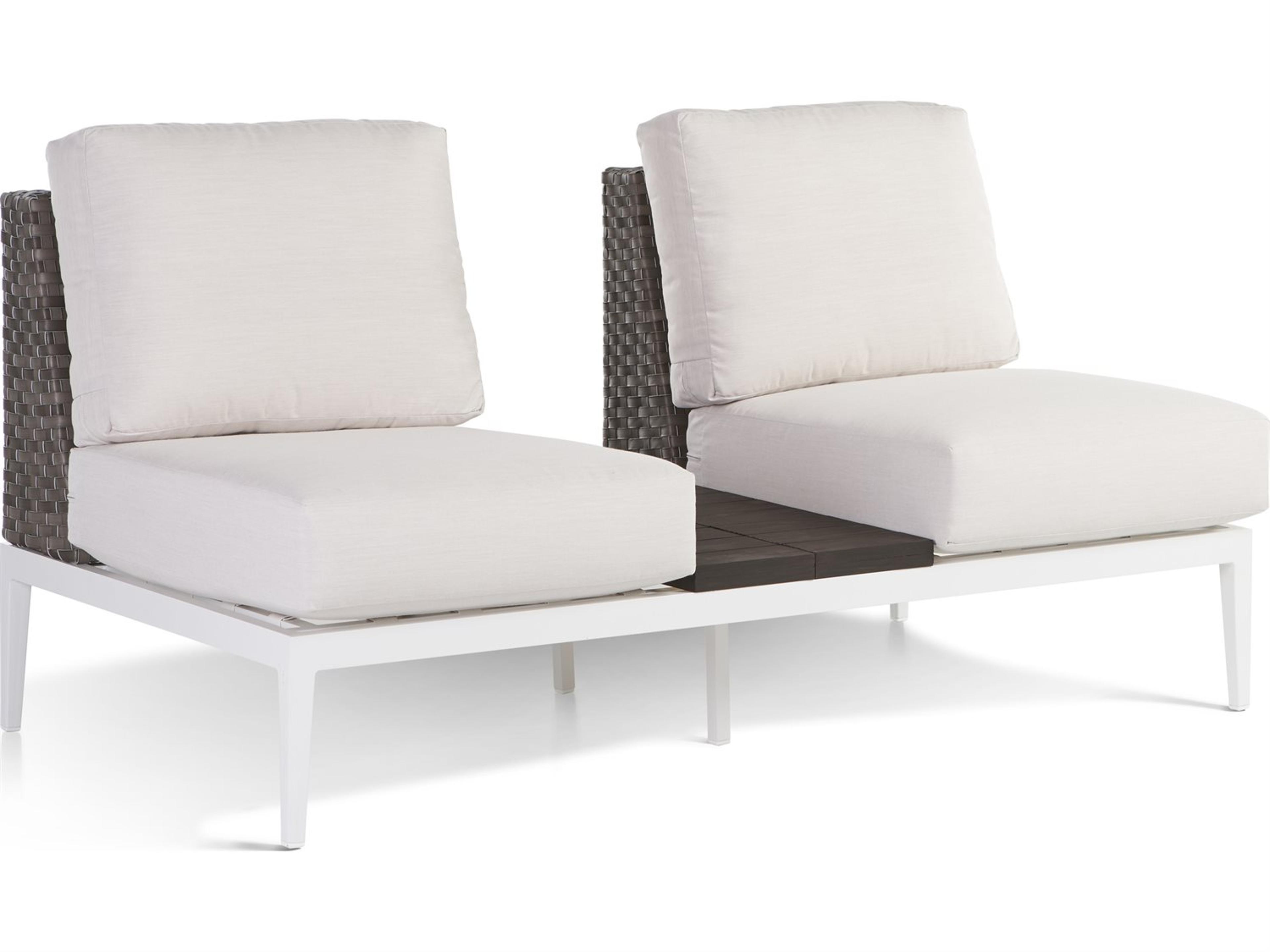 South Sea Rattan Stevie Wicker Patio Loveseat with in Between Table