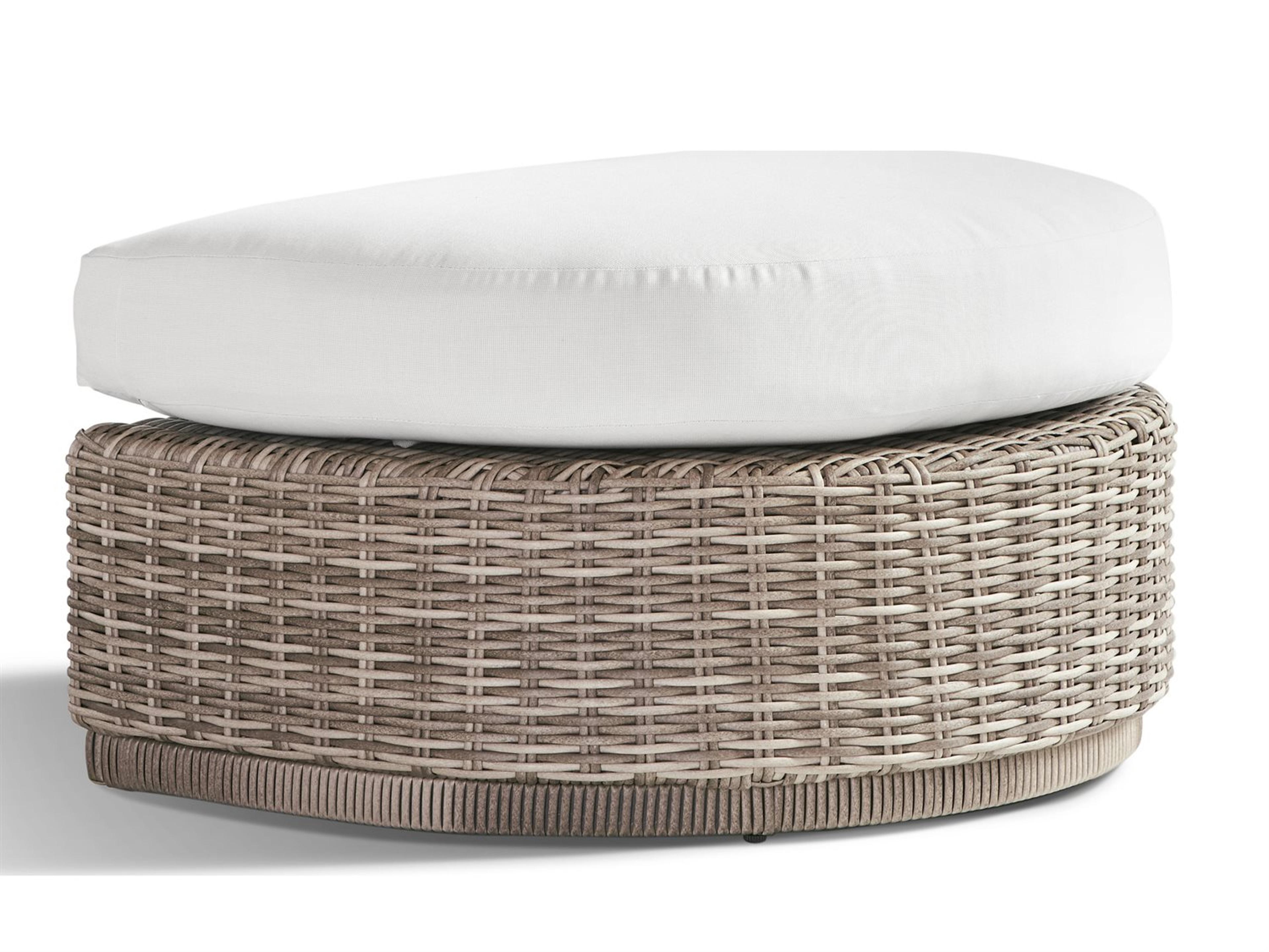 South Sea Rattan Luna Cove Wicker Half Round Outdoor Ottoman