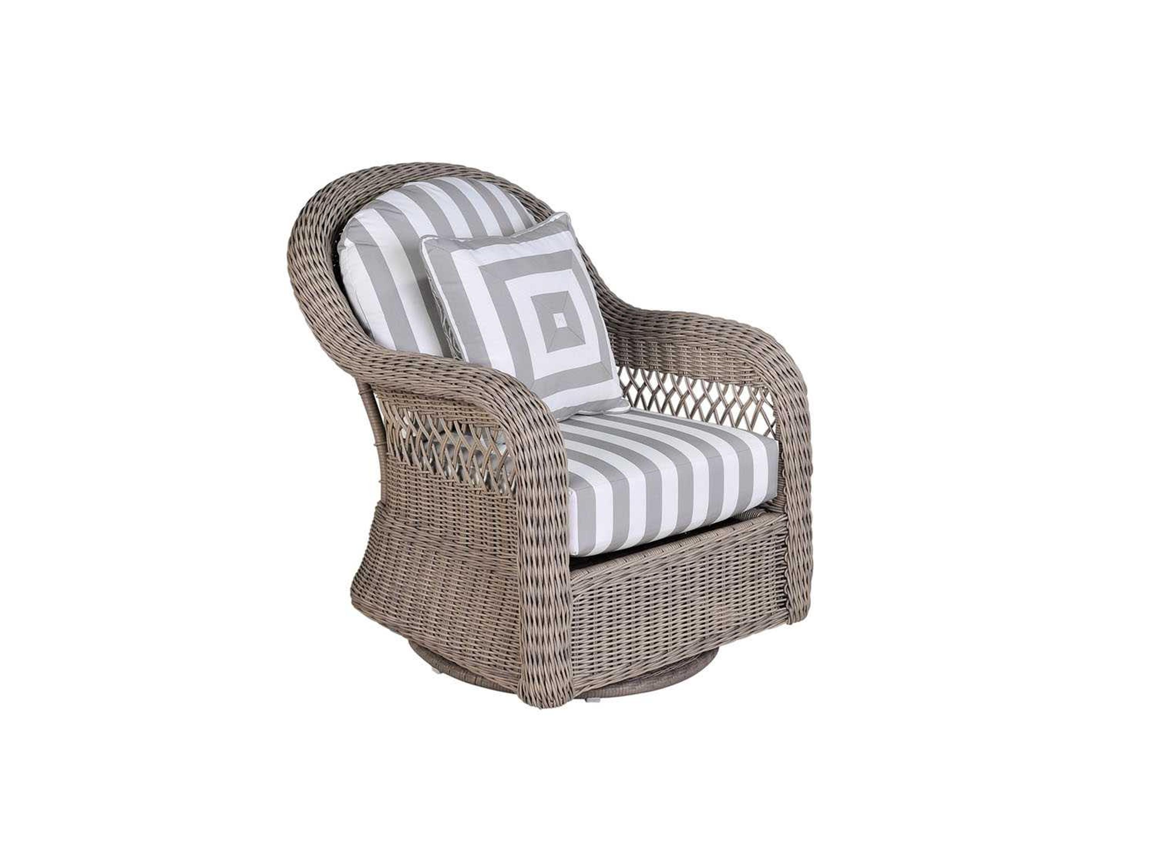 South Sea Rattan Arcadia Wicker Driftwood Swivel Glider Outdoor Patio Lounge Chair