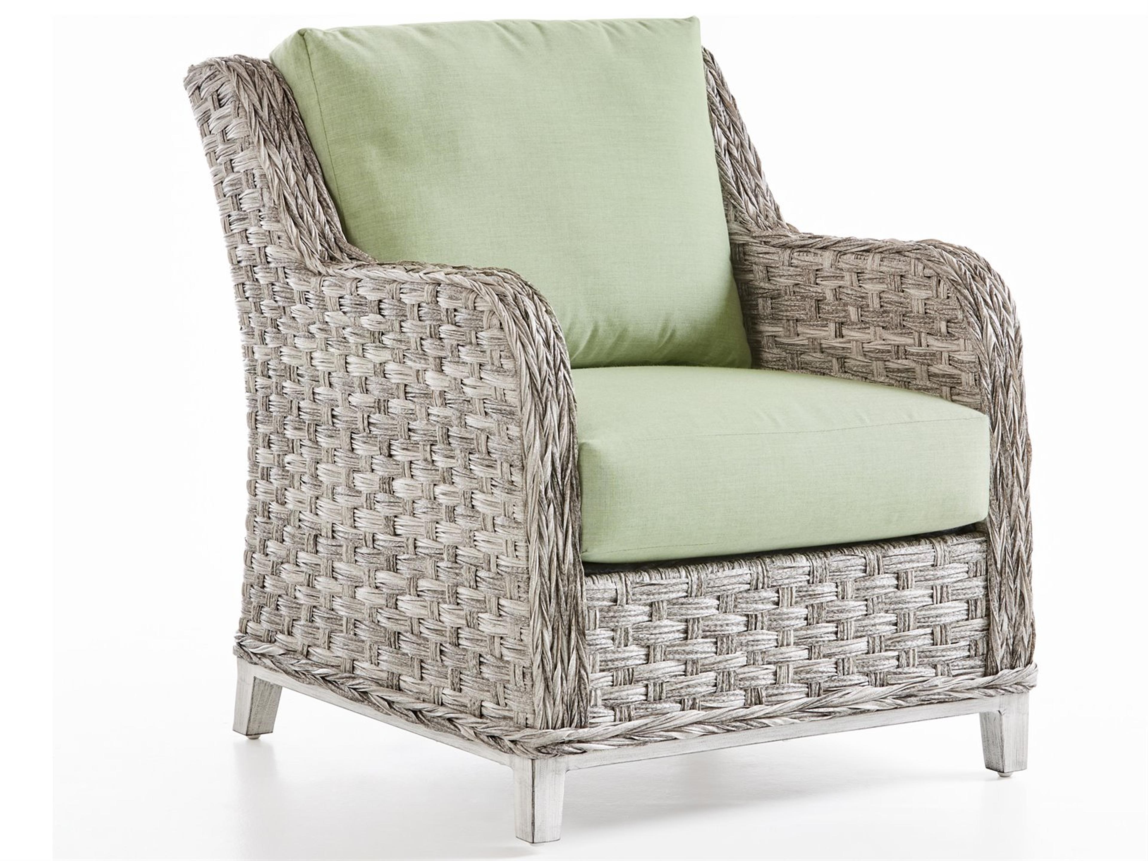 South Sea Rattan Grand Isle Quick Ship Wicker Cushion Lounge Chair