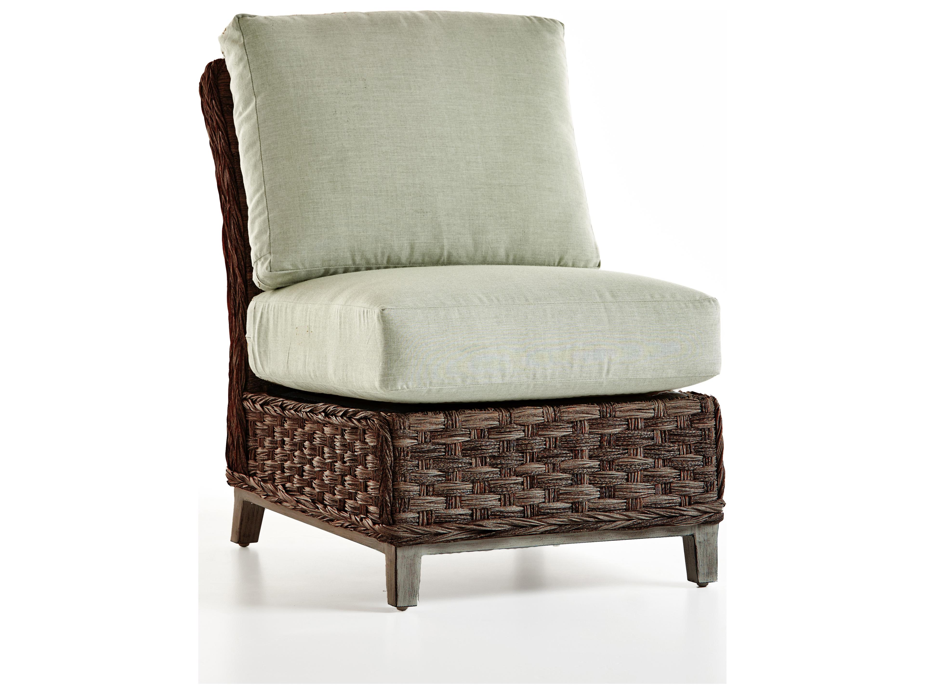 South Sea Rattan Grand Isle Quick Ship Wicker Cushion Lounge Chair