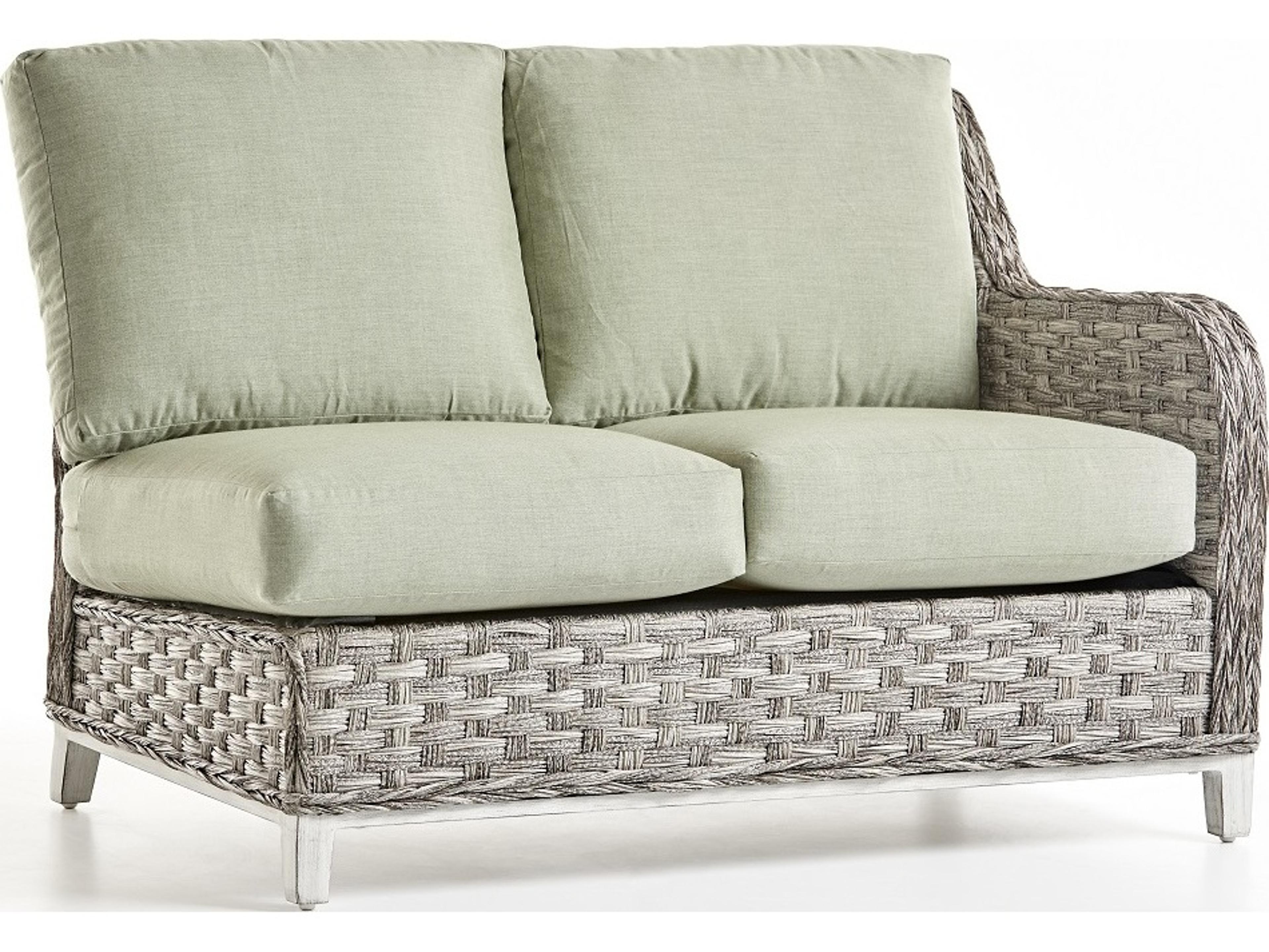 South Sea Rattan Grand Isle Wicker Right Arm Patio Loveseat