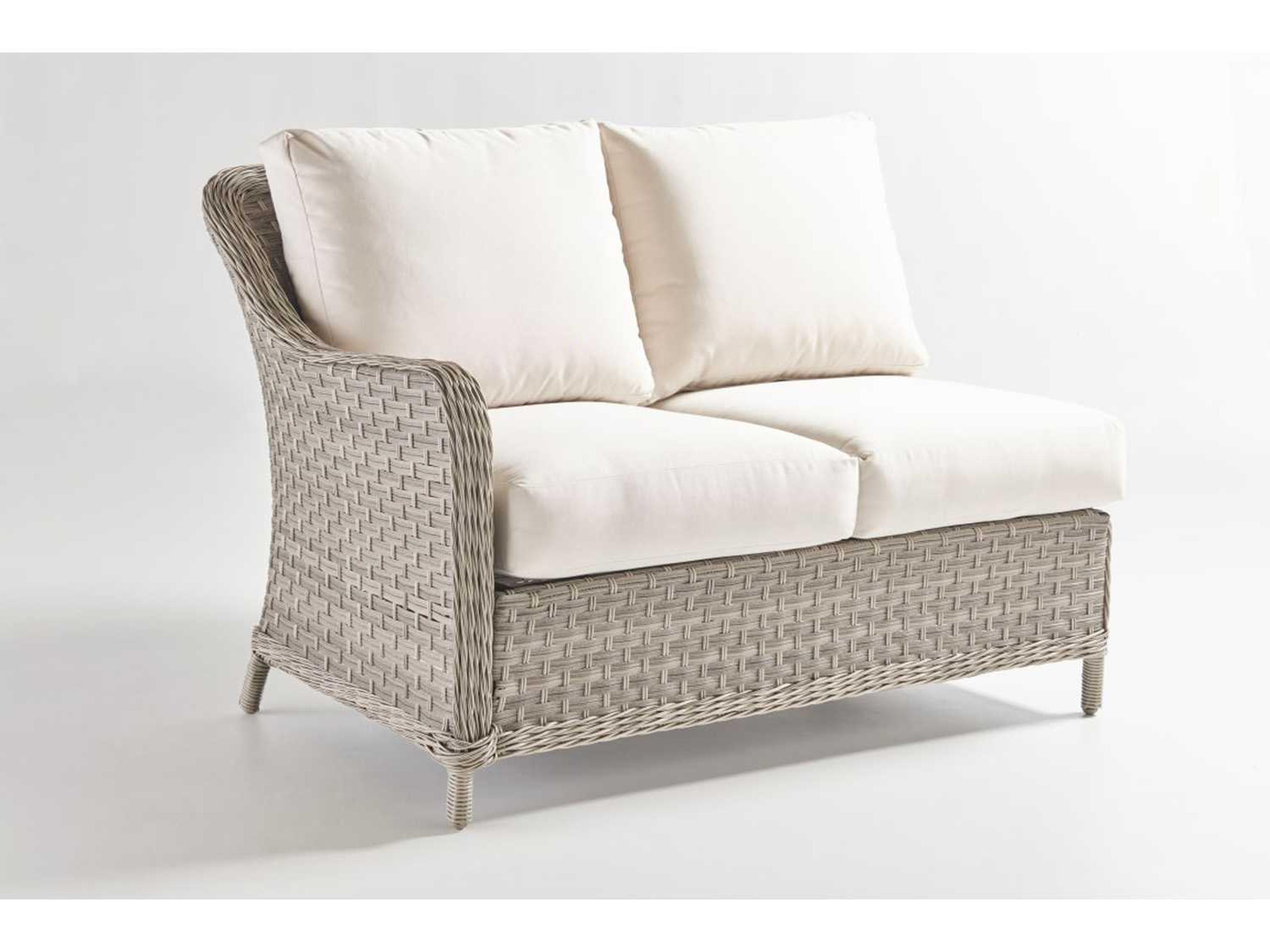South Sea Rattan Mayfair Wicker Pebble Left Arm Patio Loveseat