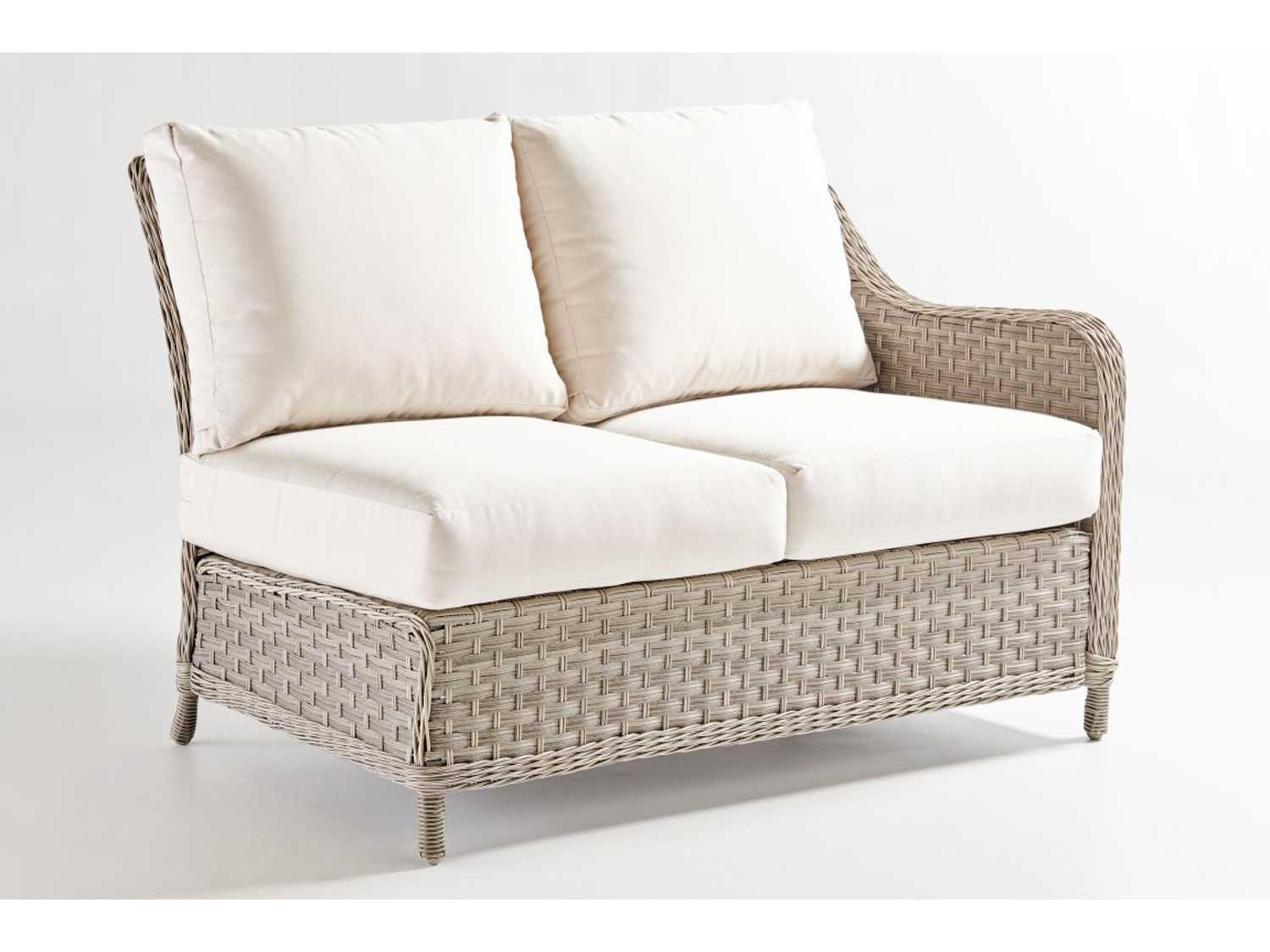 South Sea Rattan Mayfair Wicker Right Arm Outdoor Loveseat