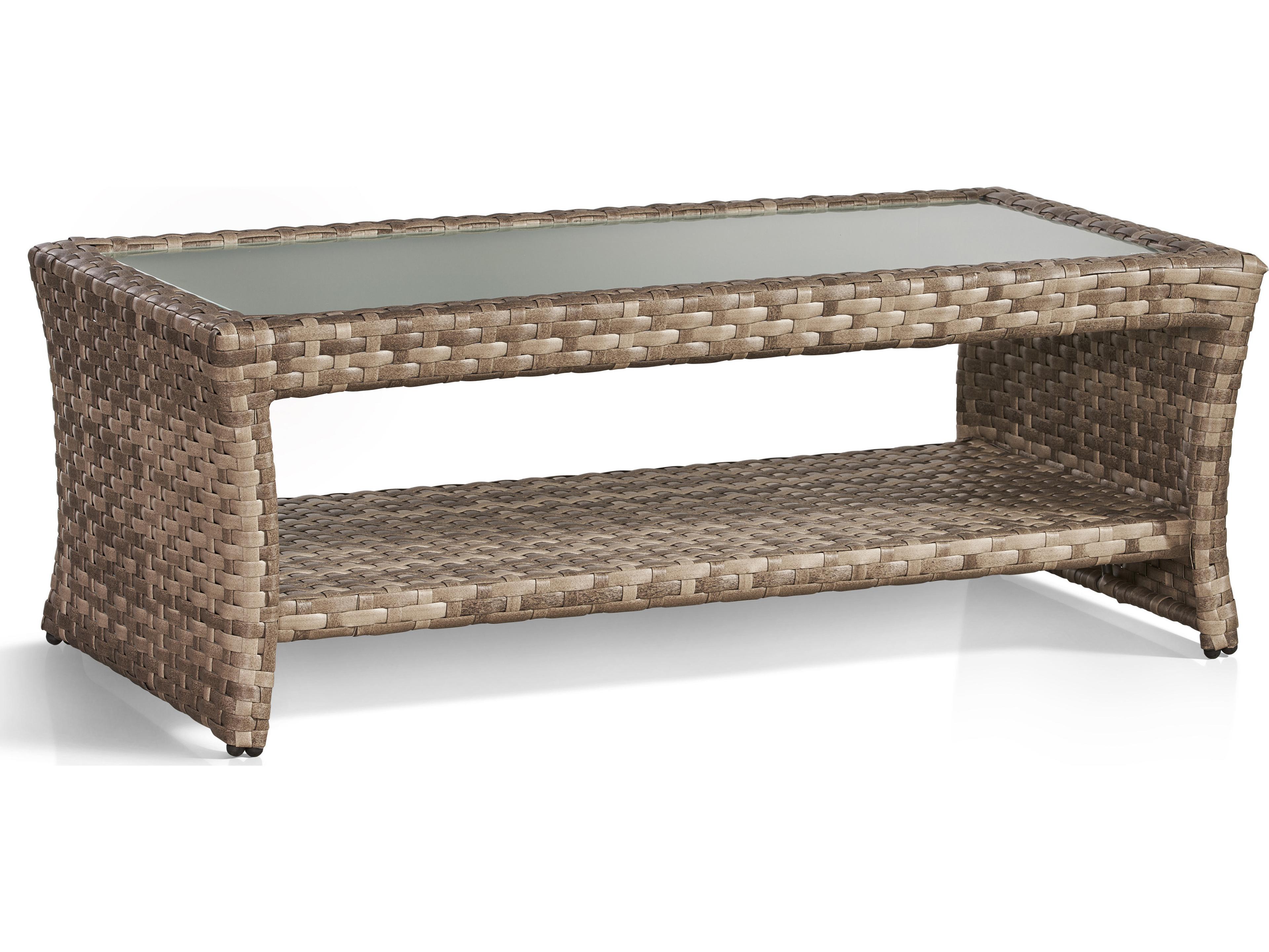 South Sea Rattan Driftwood Bay Wicker Warm/Neutral Rectangular Outdoor Patio Coffee Table