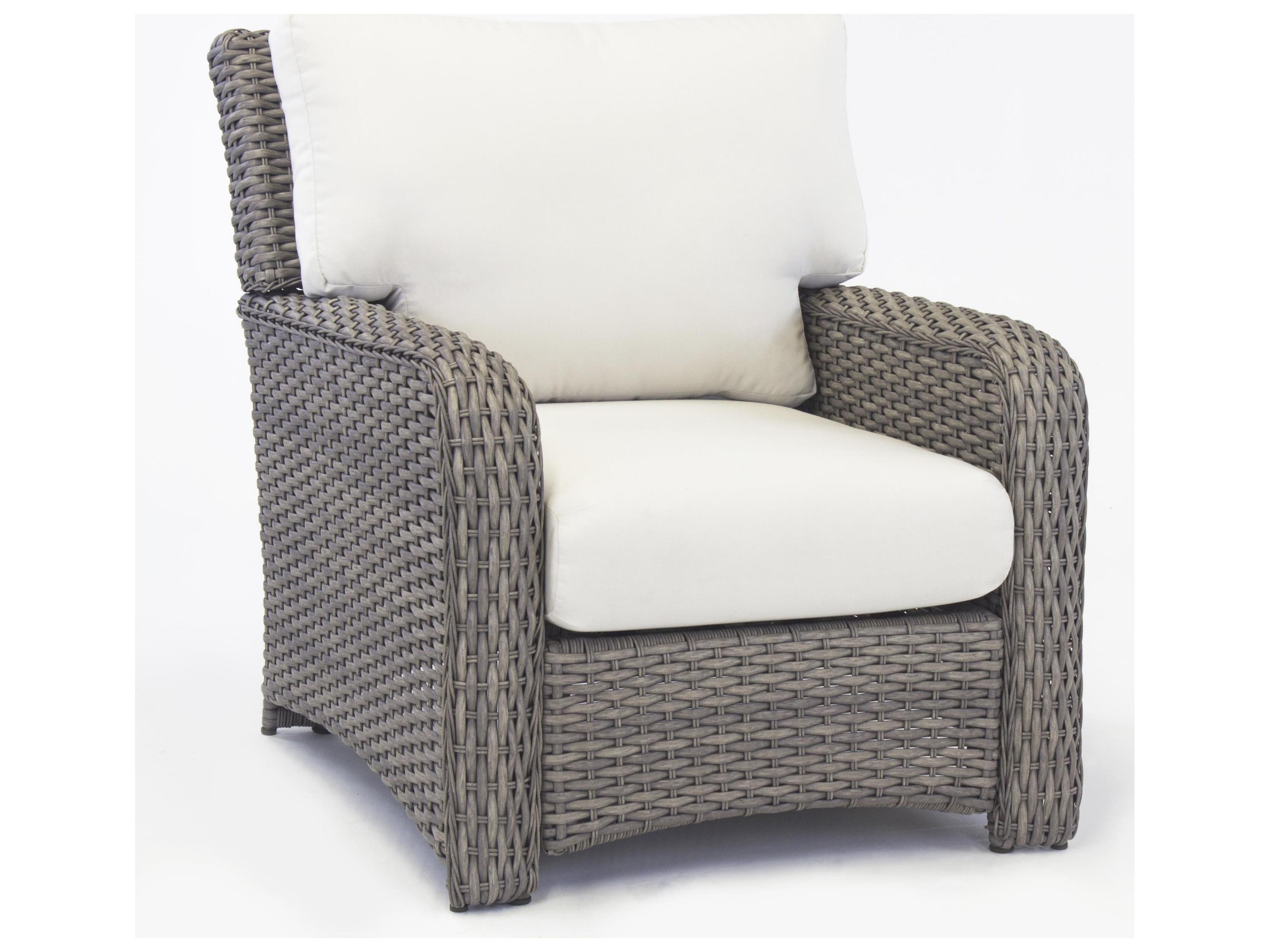South Sea Rattan St Tropez Quick Ship Wicker Cushion Lounge Chair
