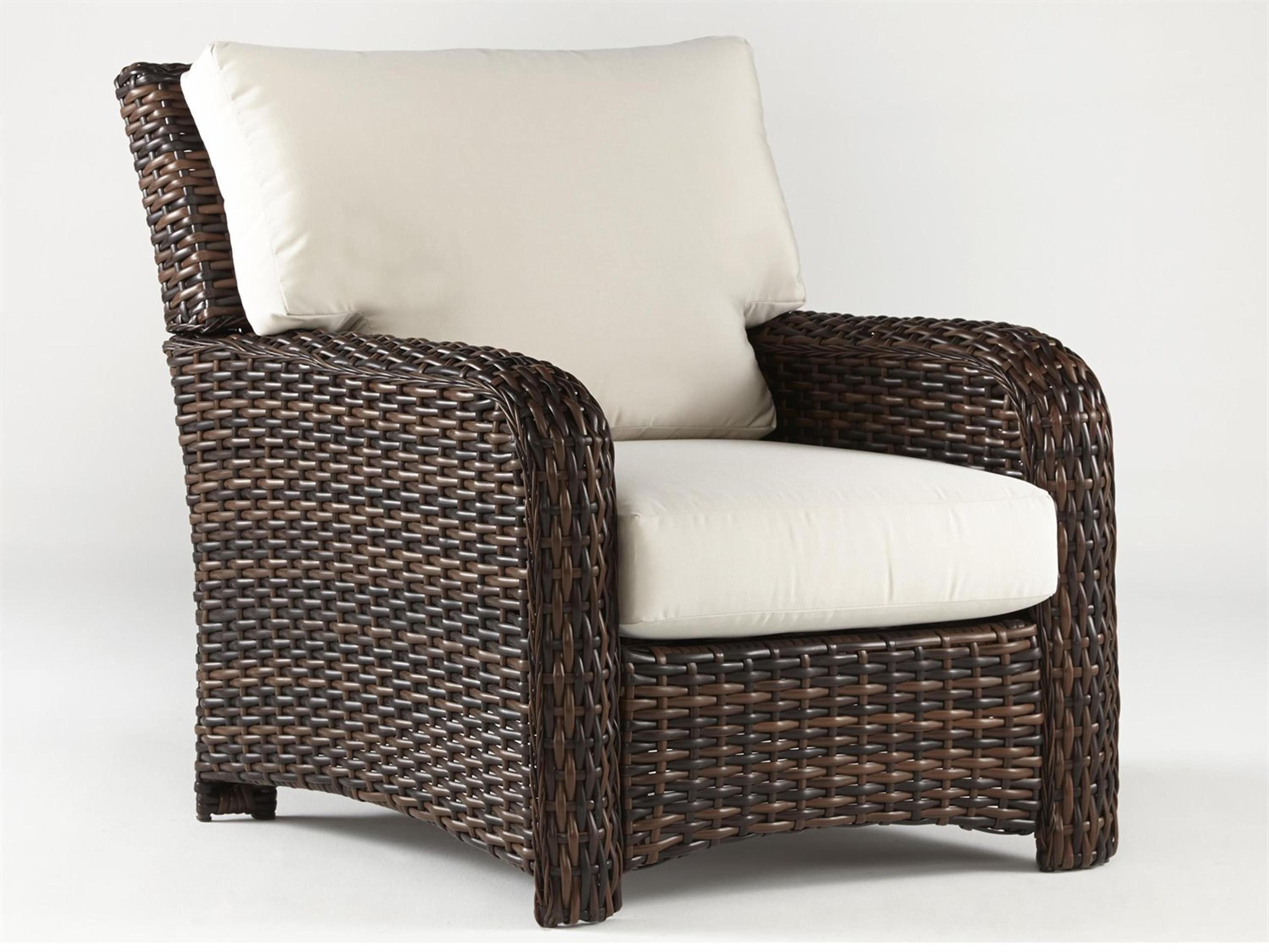 South Sea Rattan St Tropez Quick Ship Wicker Cushion Lounge Chair