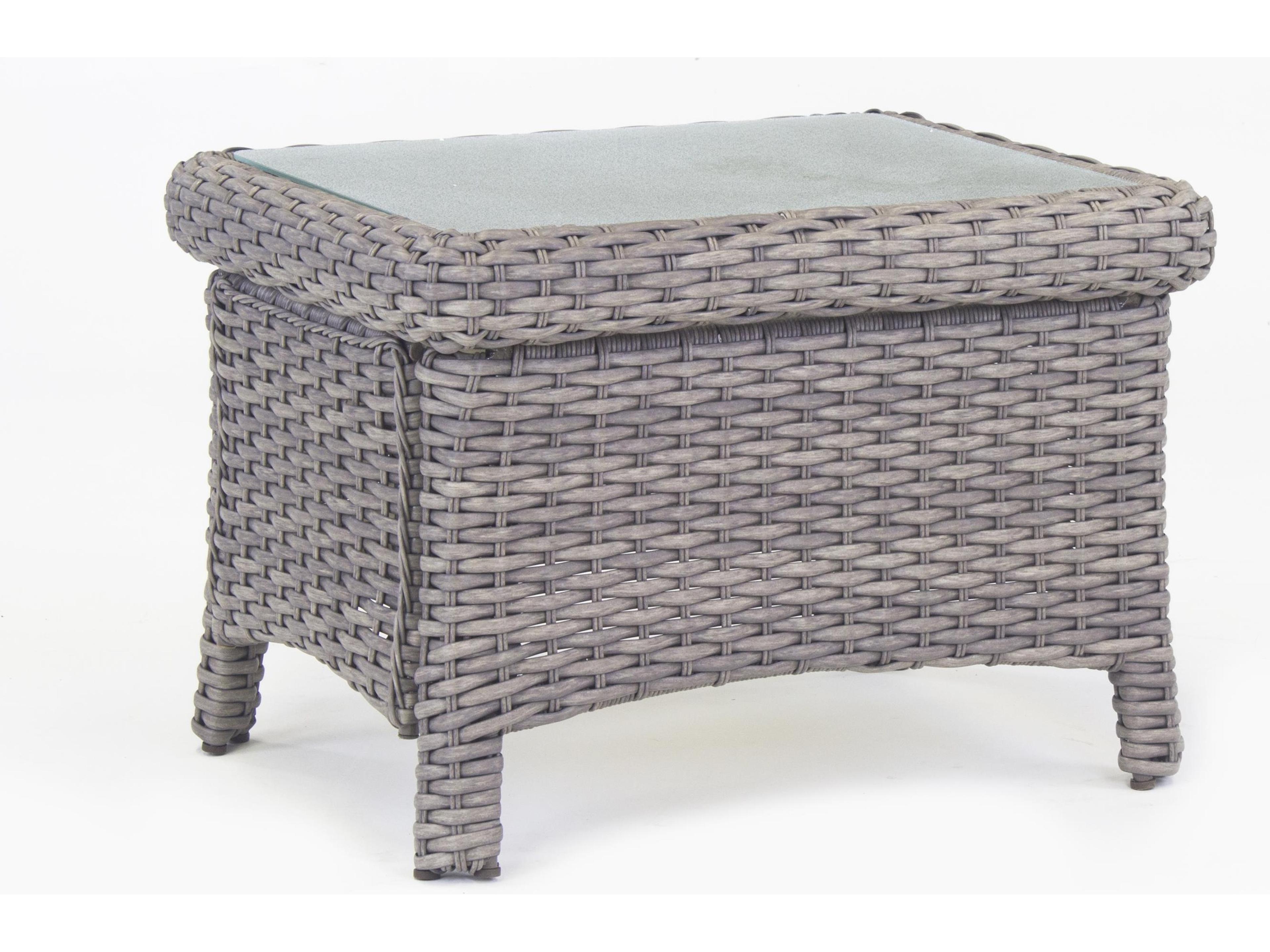 South Sea Rattan St Tropez Quick Ship Aluminum Rectangular End Table