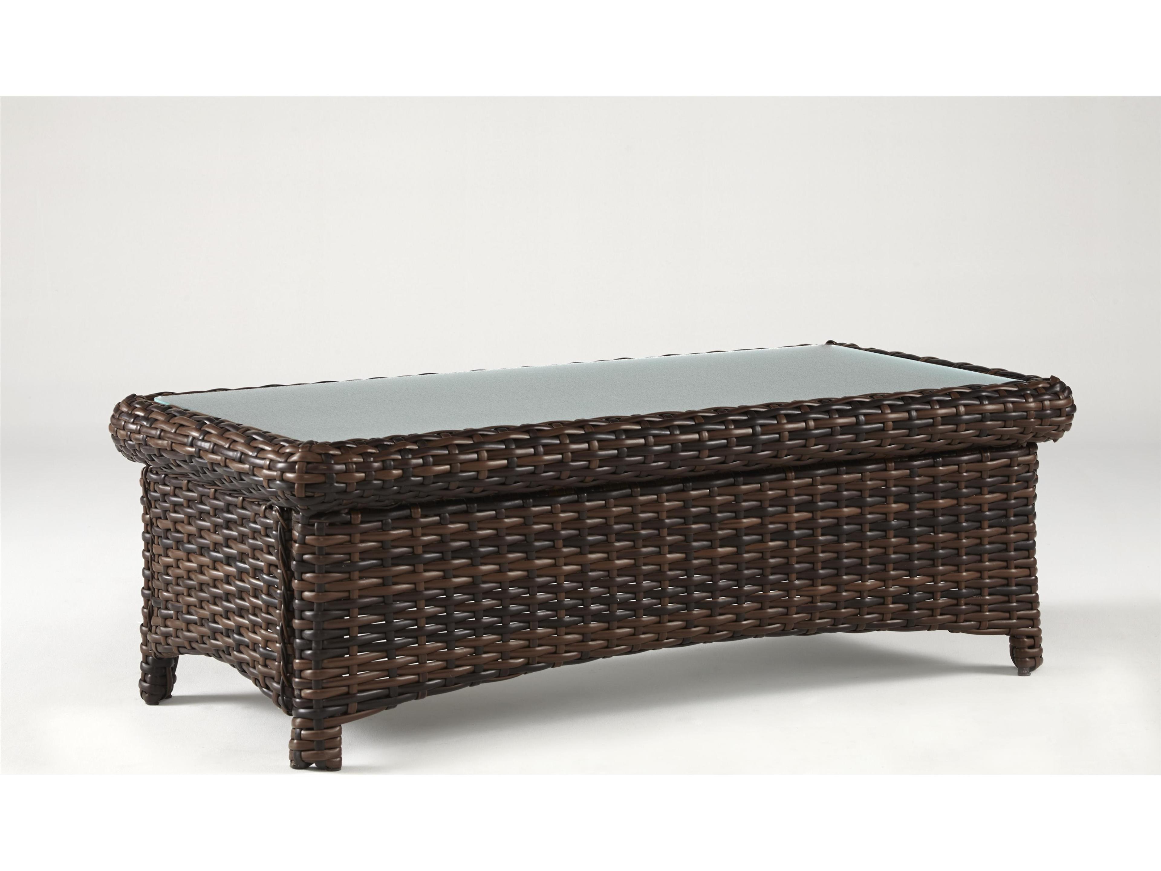 South Sea Rattan St Tropez Quick Ship Aluminum Rectangular Coffee Table