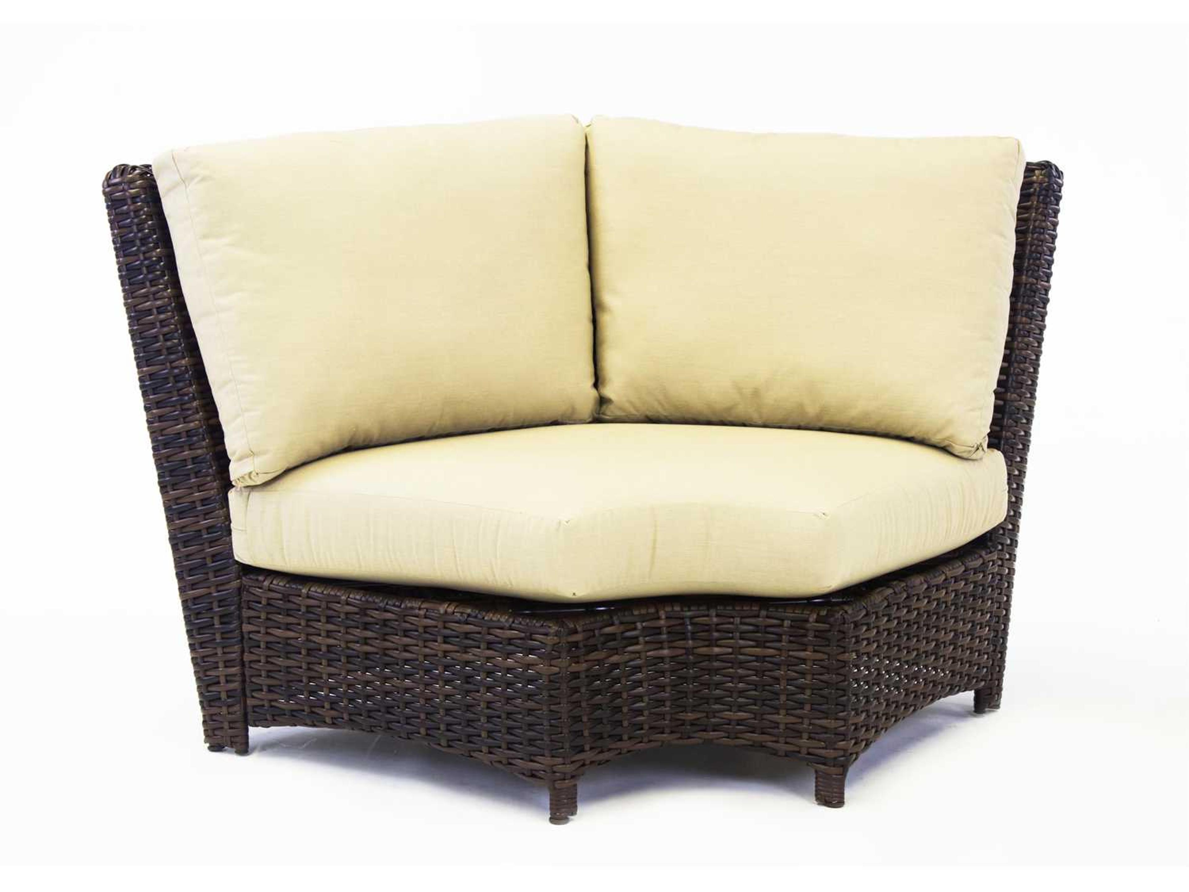 South Sea Rattan Saint Tropez Wicker Wedge Corner Patio Lounge Chair